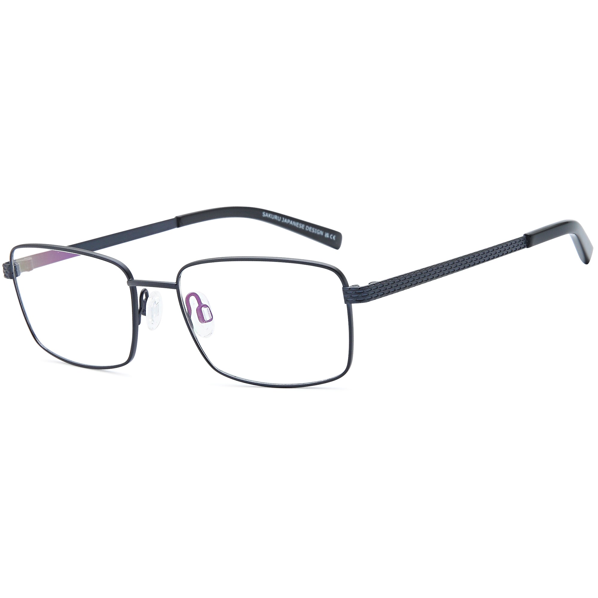 Sakuru SAK1020T Blue Square Titanium Glasses – Men Full Rim Eyewear