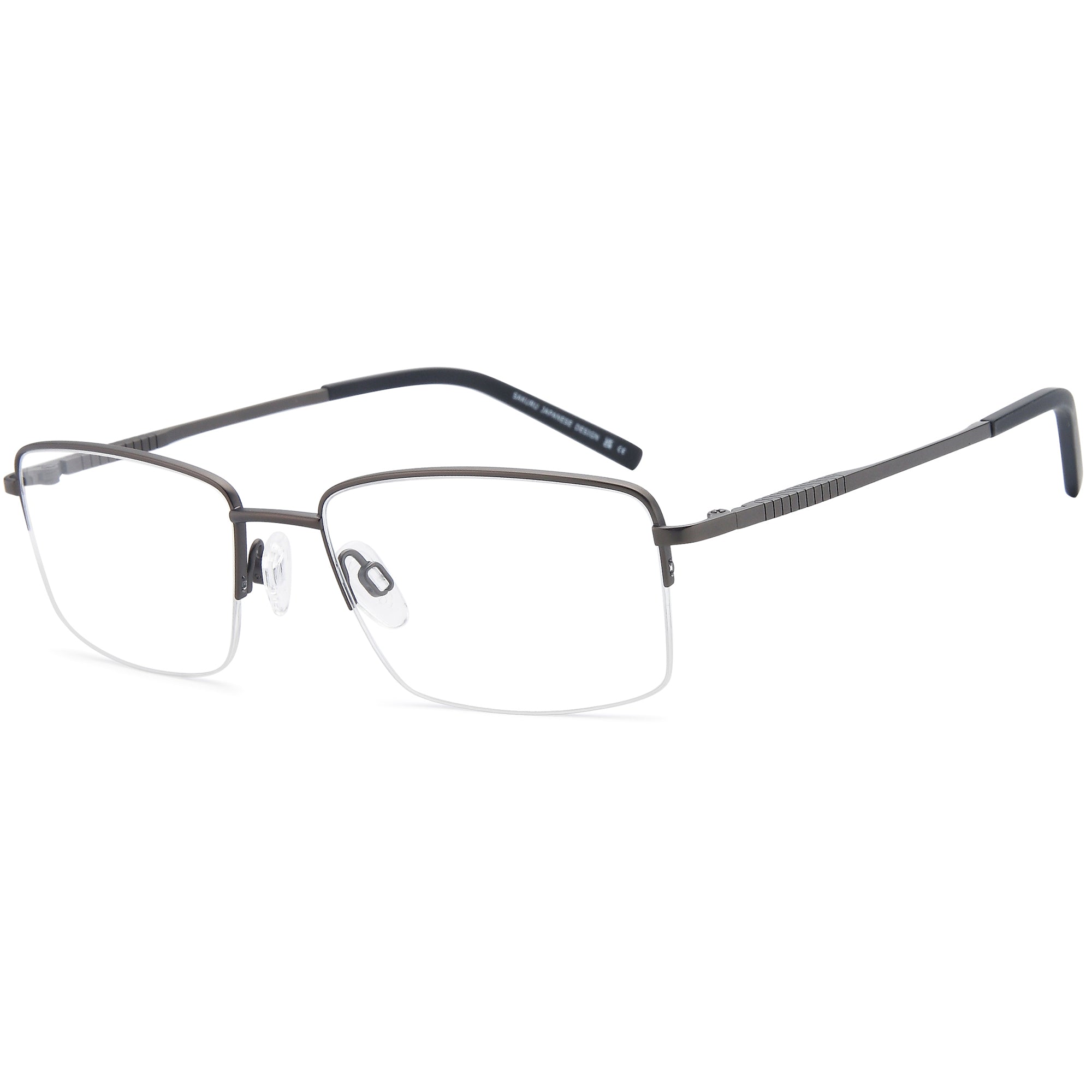 Sakuru SAK1021T Gun Square Titanium Glasses – Men Full Rim Eyewear