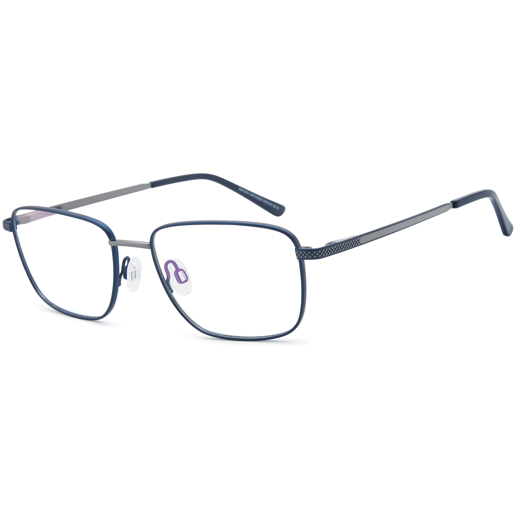Sakuru SAK1022T Blue Square Titanium Glasses – Men Full Rim Eyewear