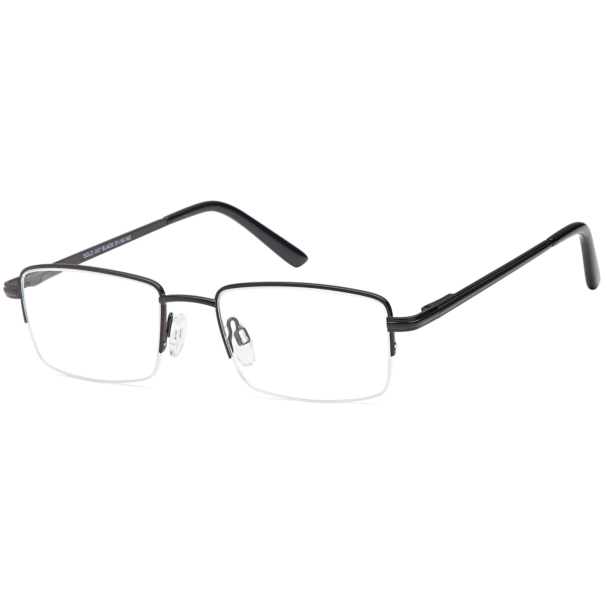 Solo SOLO 047 Black Metal Glasses – Unisex Full Rim Eyewear