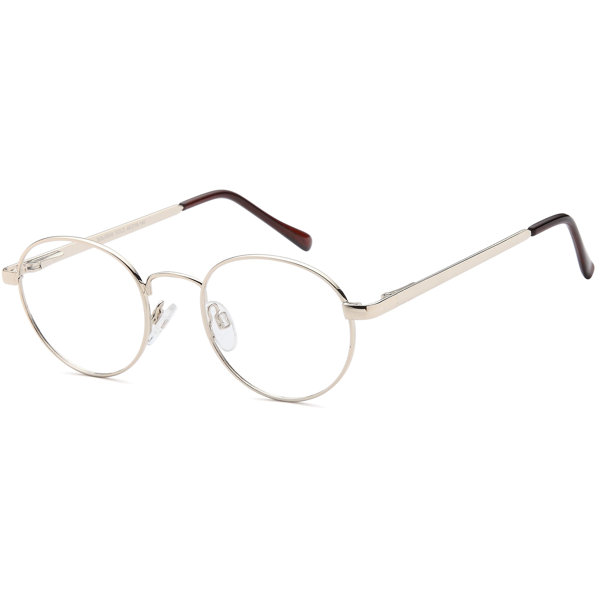 Solo SOLO 058 Gold Metal Glasses – Unisex Full Rim Eyewear