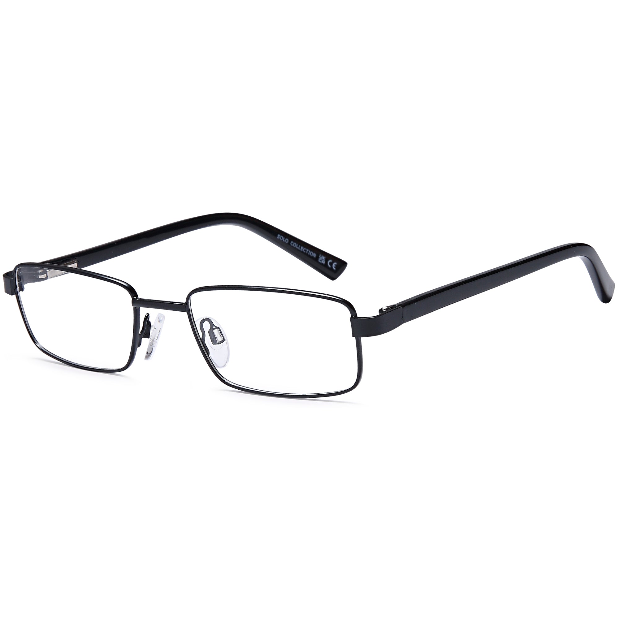 Solo SOLO 066 Black Metal Glasses – Unisex Full Rim Eyewear