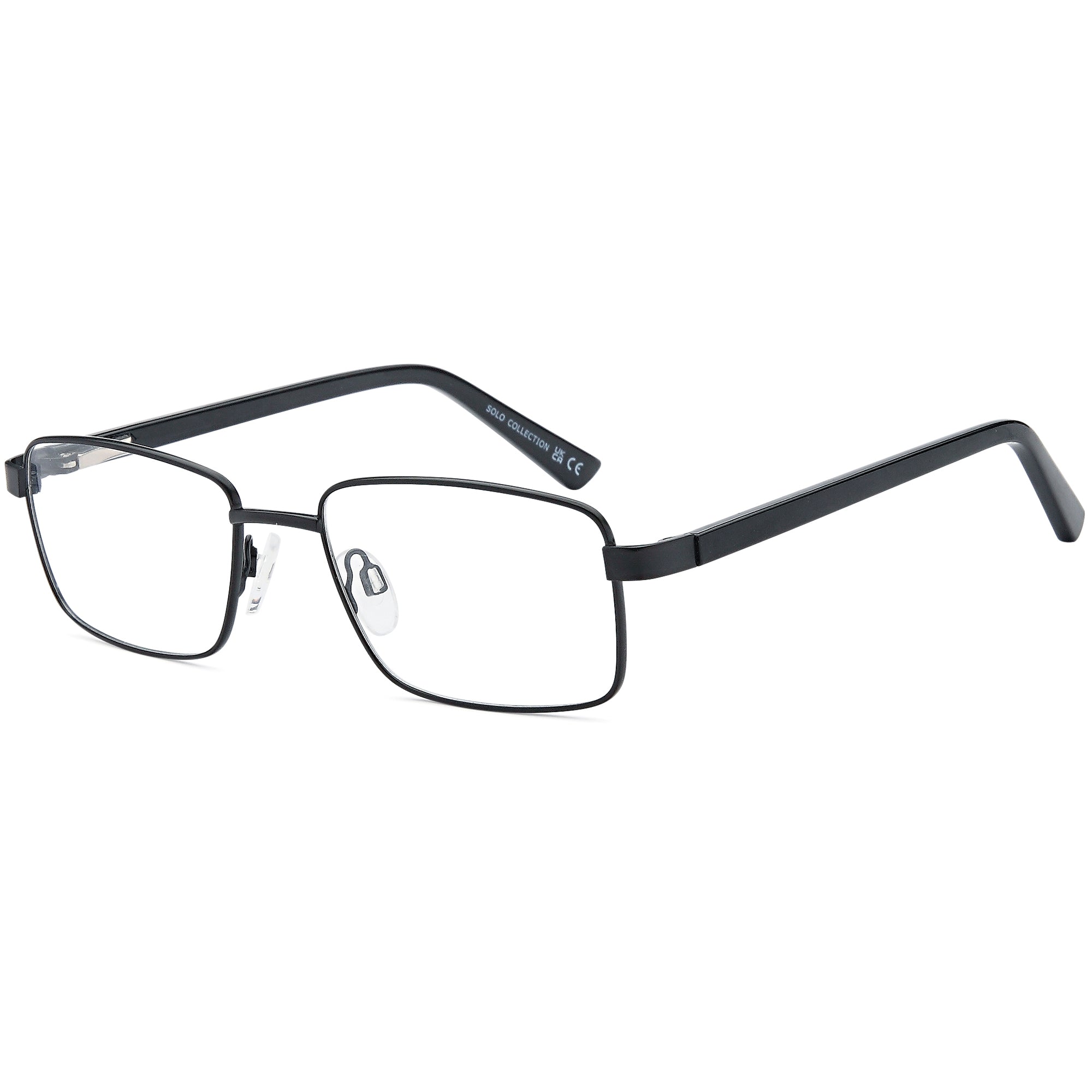 Solo SOLO 070 Black Metal Glasses – Men Full Rim Eyewear
