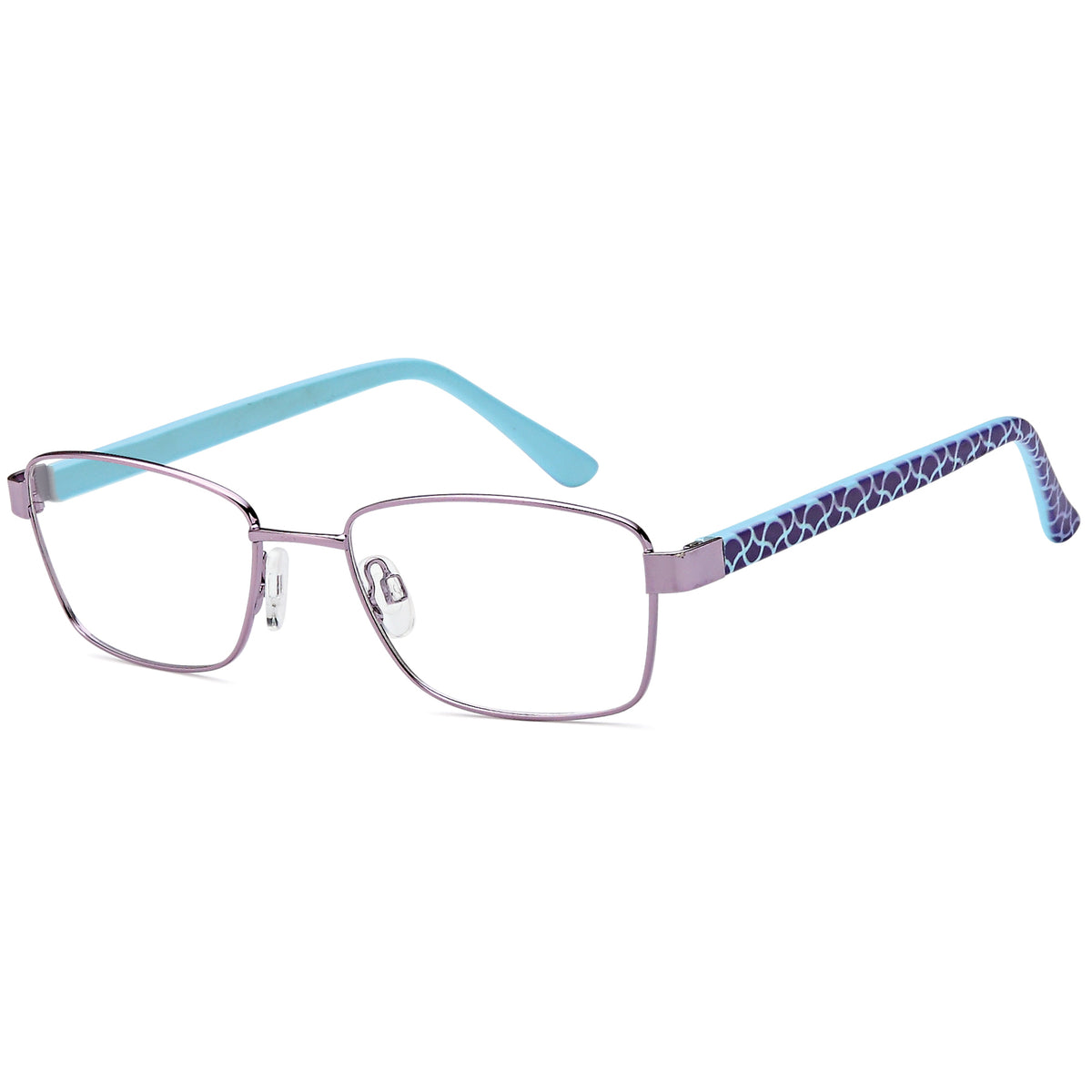SOLO 223 Lilac Square Metal Glasses – Women Full Rim Eyewear