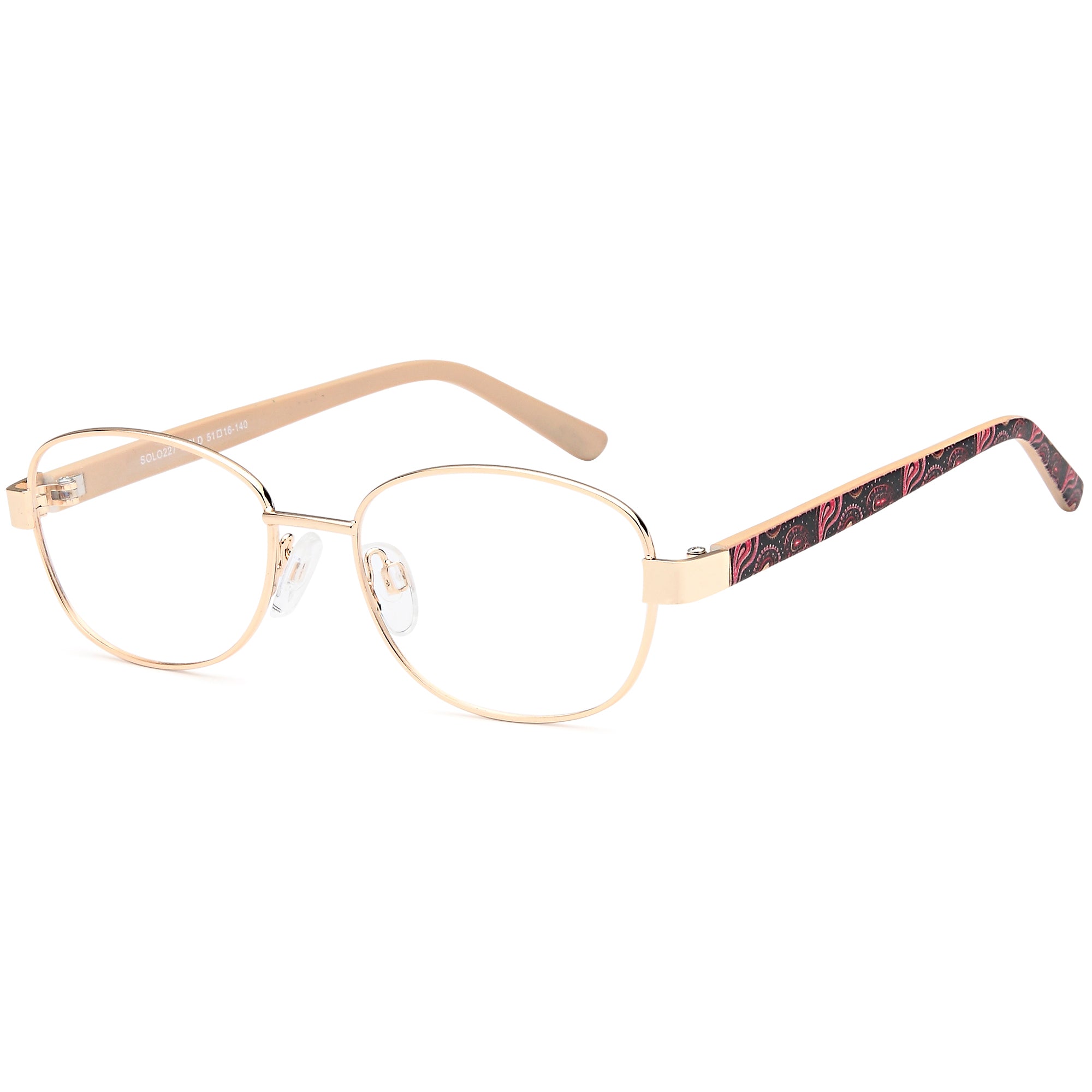 Solo SOLO 227 Gold Metal Glasses – Women Full Rim Eyewear