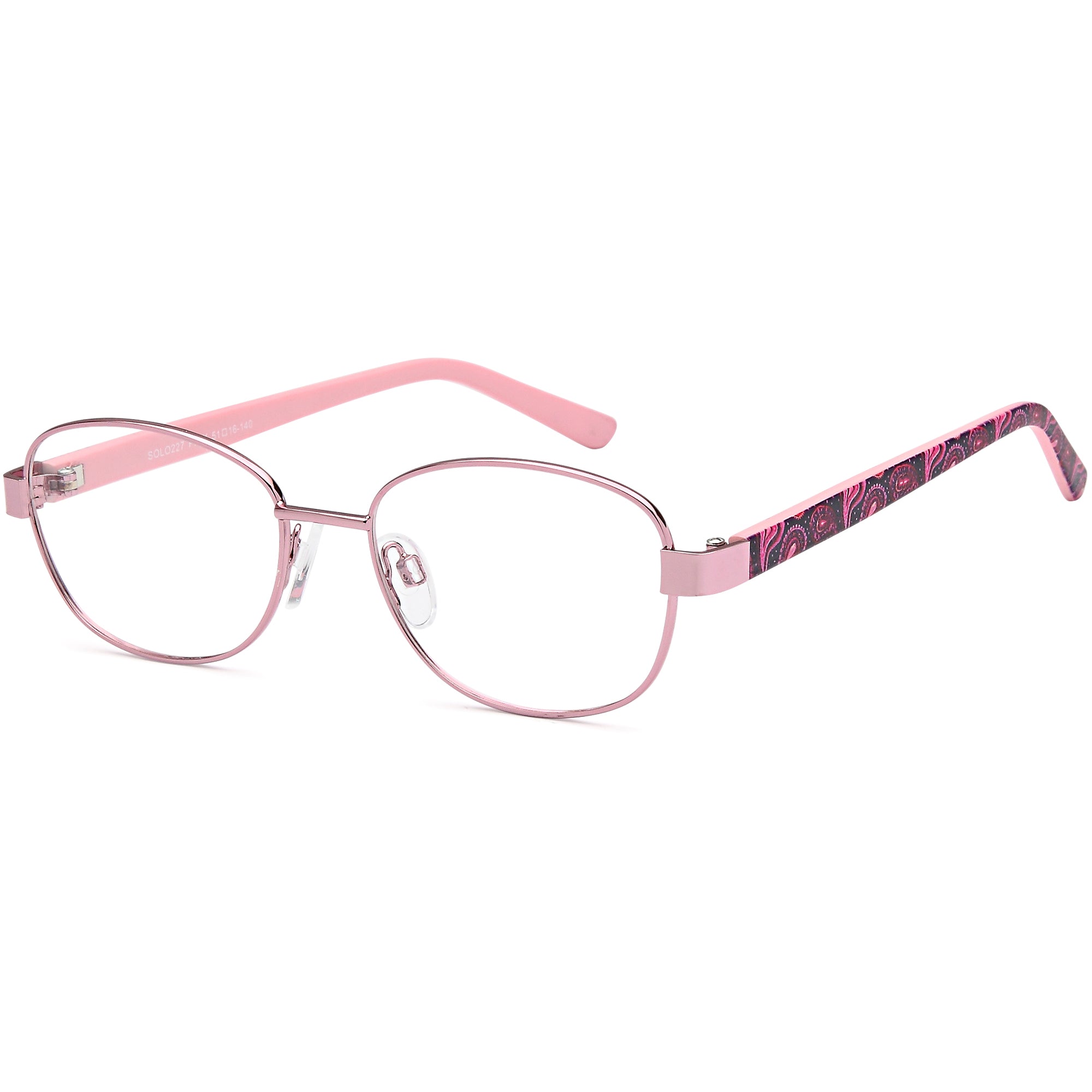 Solo SOLO 227 Pink Metal Glasses – Women Full Rim Eyewear