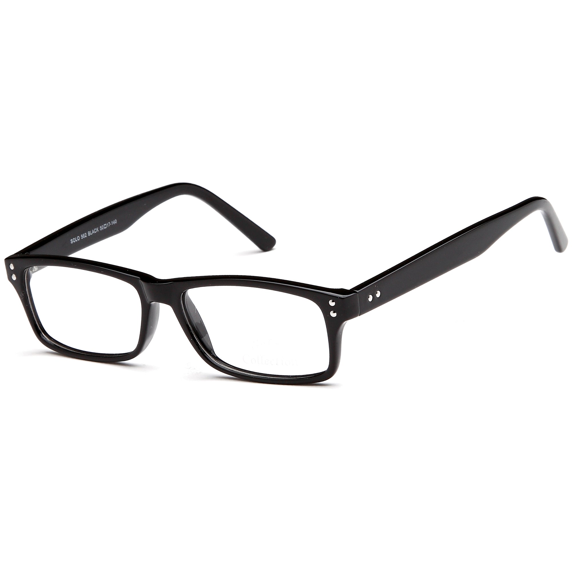 Solo SOLO 562 Black Plastic Glasses – Unisex Full Rim Eyewear