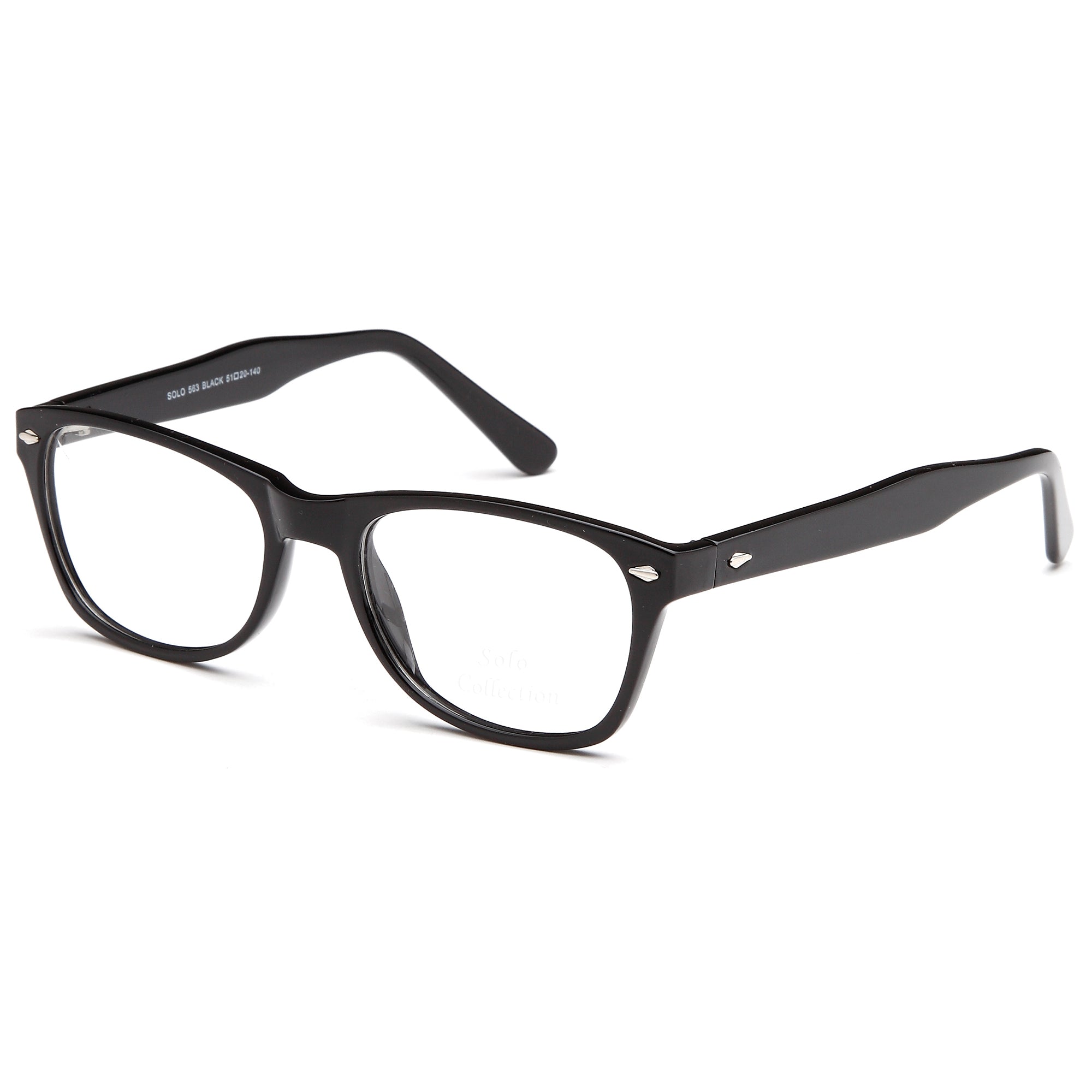 Solo SOLO 563 Black Plastic Glasses – Unisex Full Rim Eyewear