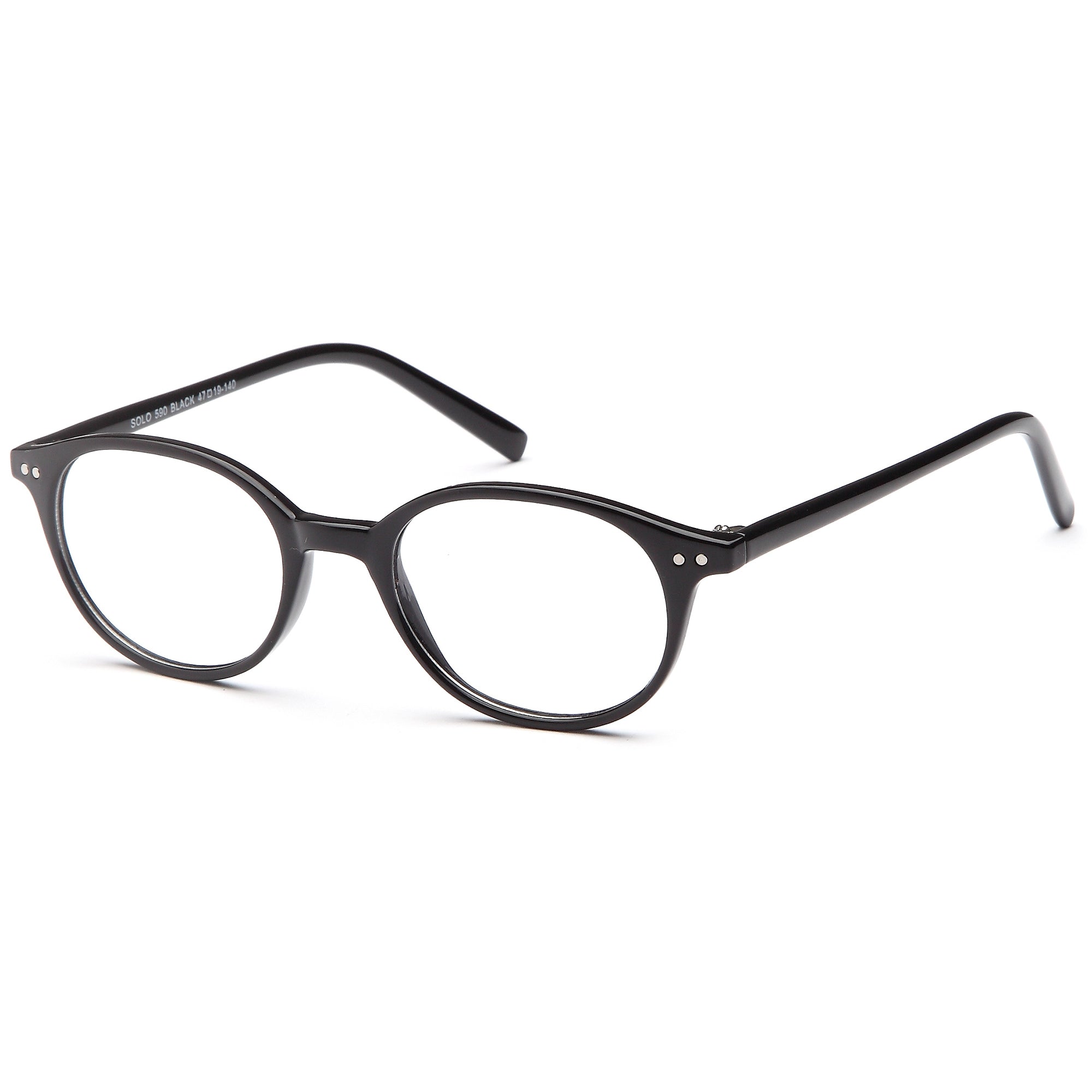 Solo SOLO 590 Black Plastic Glasses – Unisex Full Rim Eyewear