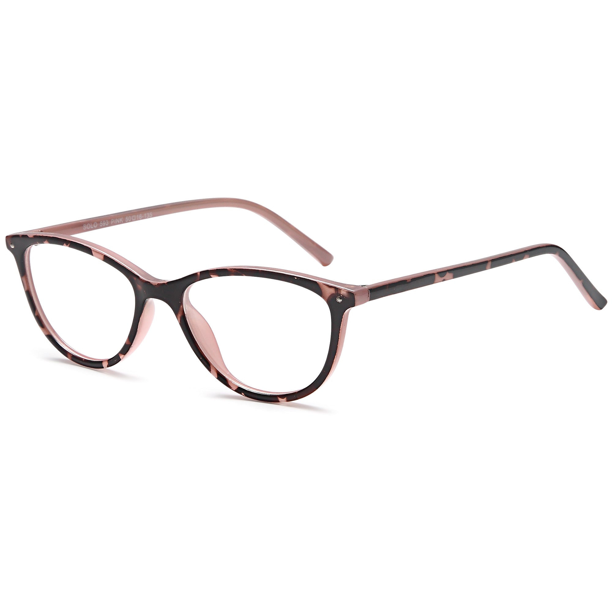 Solo SOLO 593 Pink Plastic Glasses – Women Full Rim Eyewear