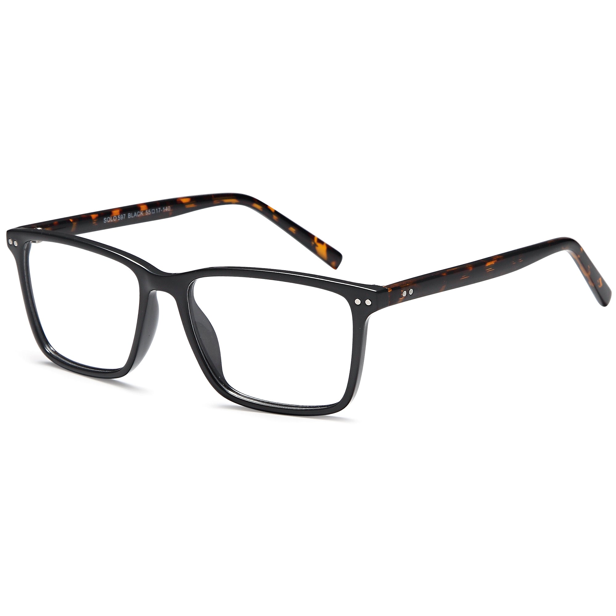 Solo SOLO 597 Black Plastic Glasses – Men Full Rim Eyewear