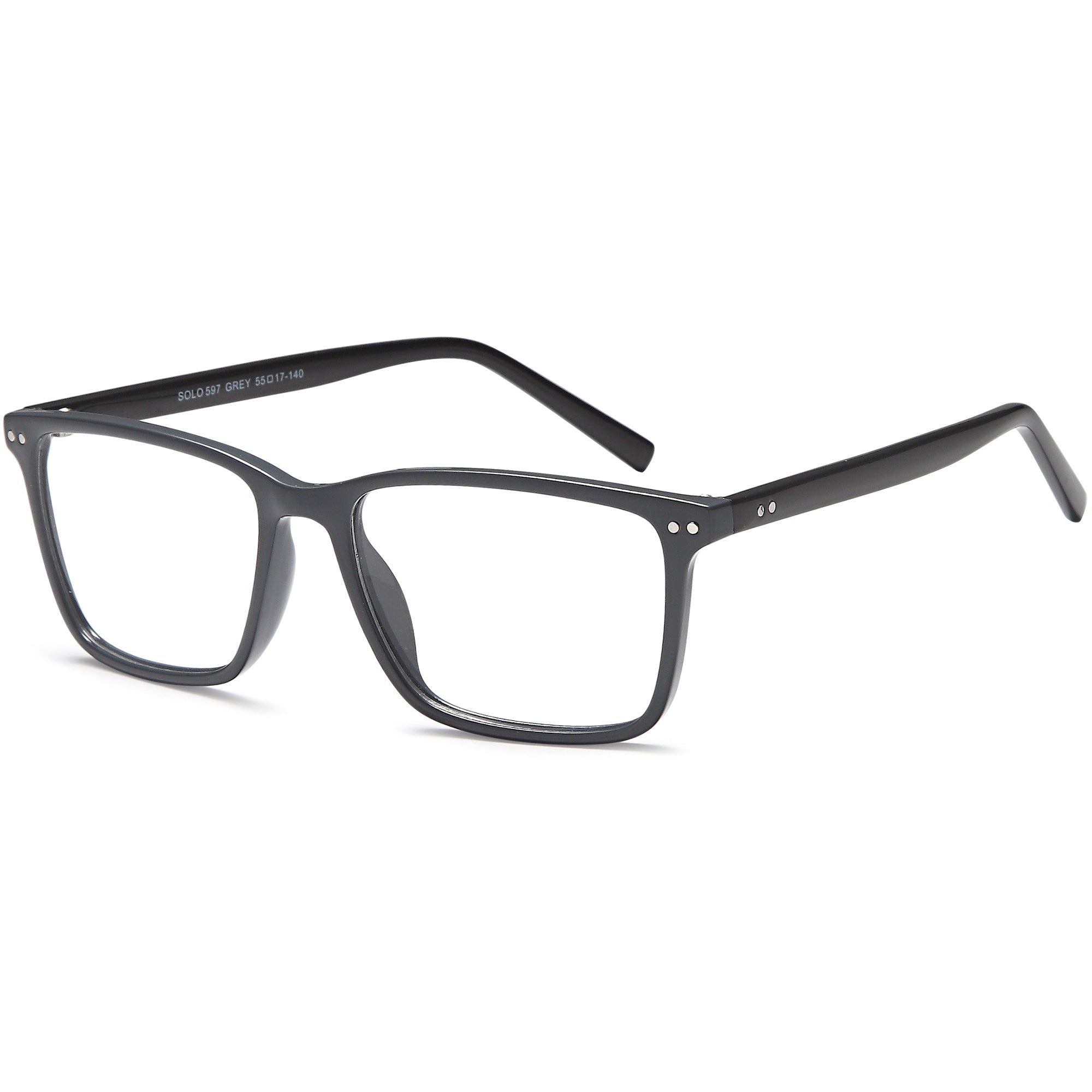 Solo SOLO 597 Grey Plastic Glasses – Men Full Rim Eyewear