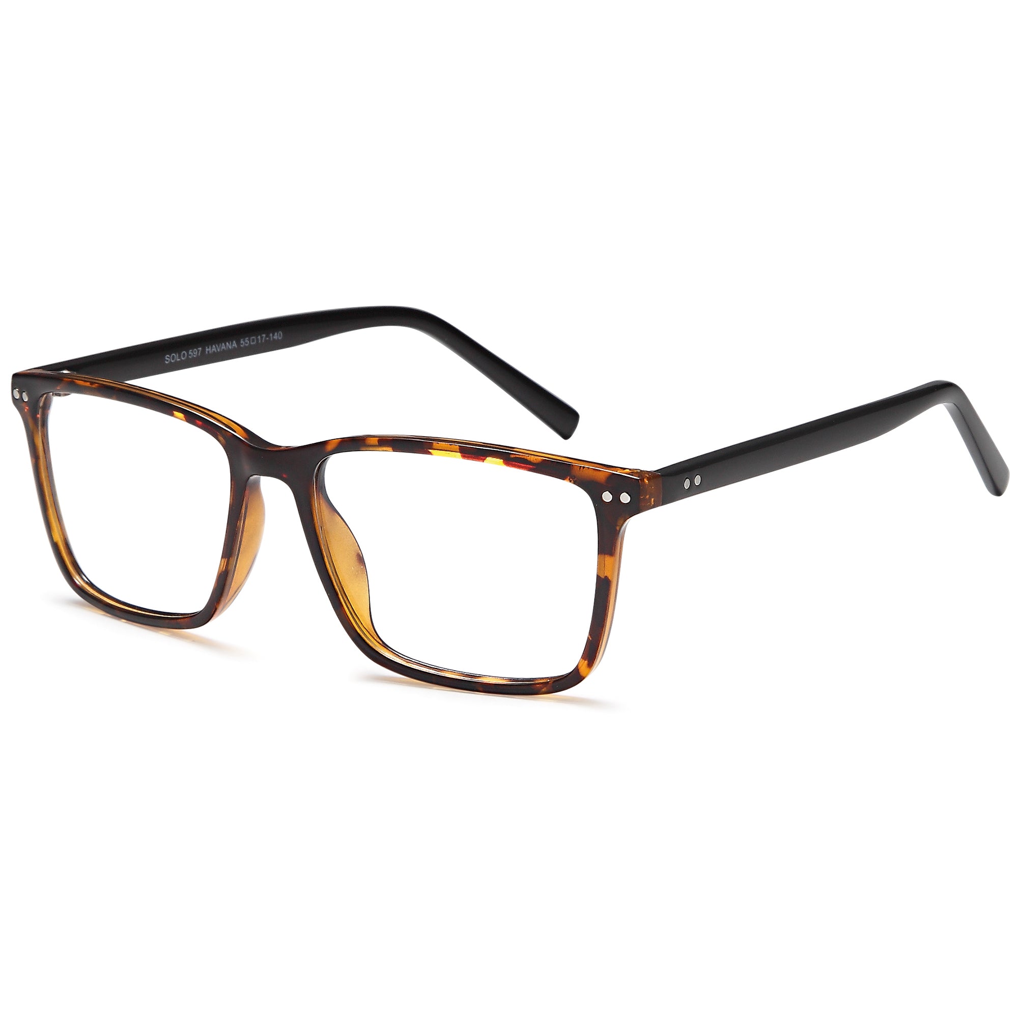 Solo SOLO 597 Havana Plastic Glasses – Men Full Rim Eyewear