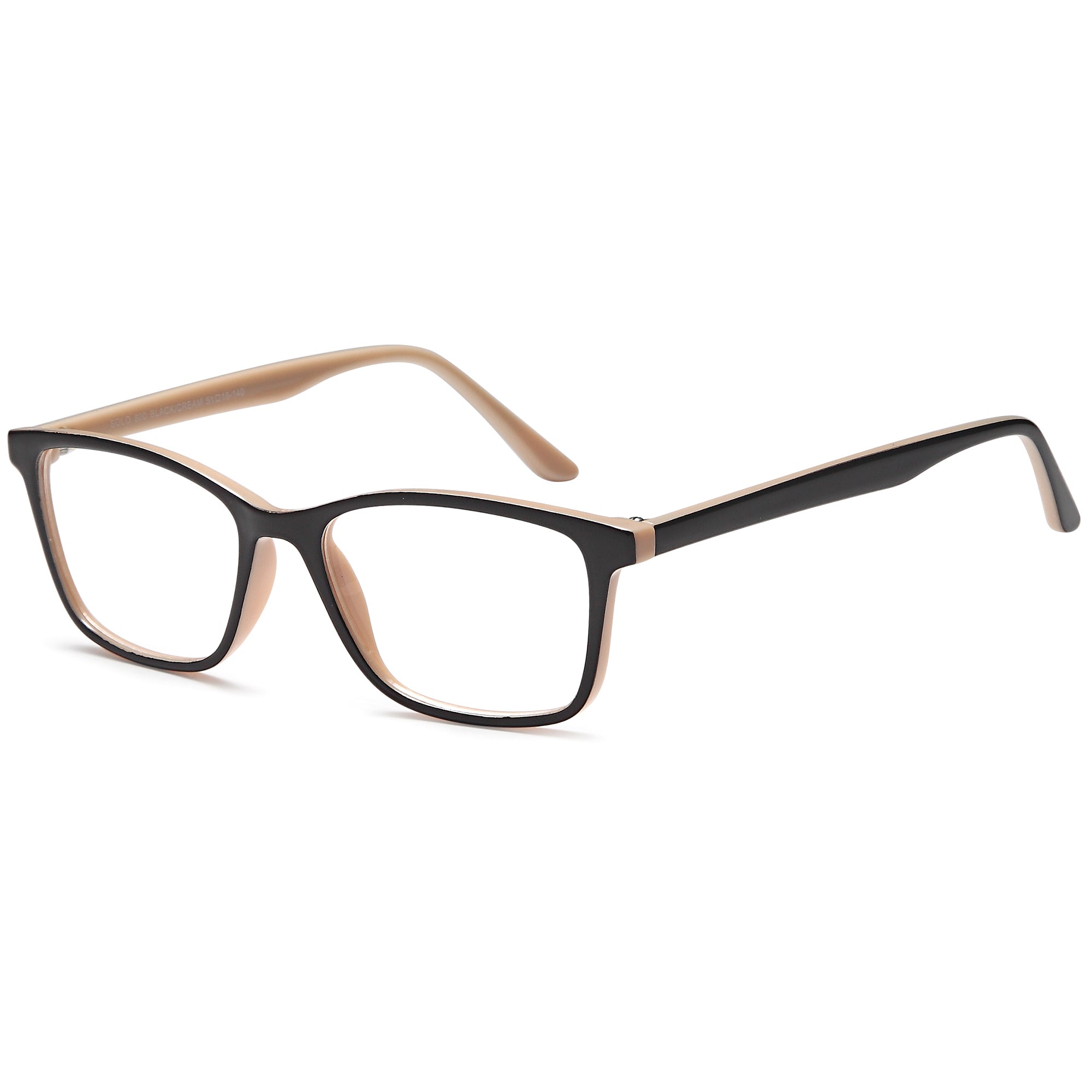 Solo SOLO 800 Black/Cream Plastic Glasses – Women Full Rim Eyewear