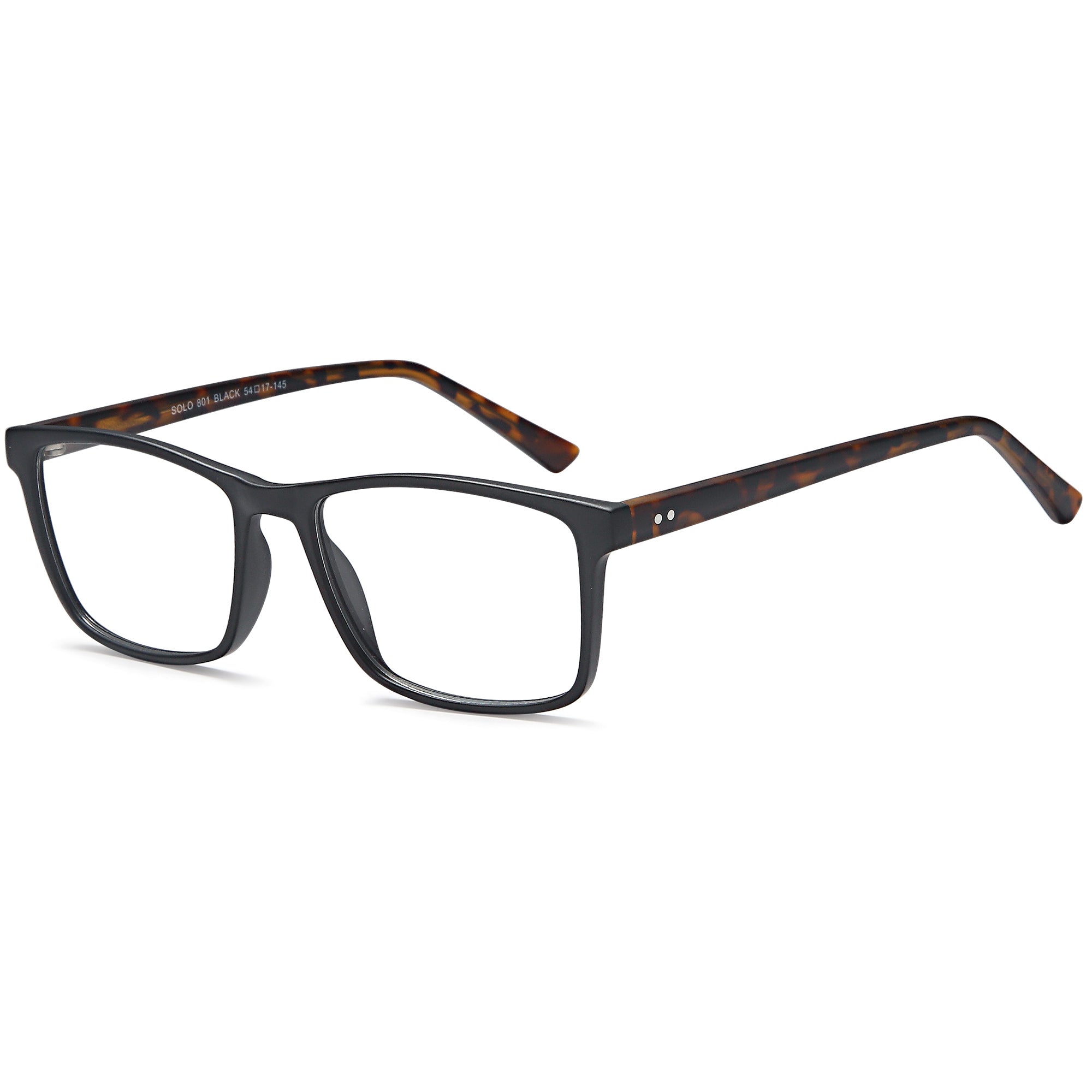 Solo SOLO 801 Black Plastic Glasses – Men Full Rim Eyewear