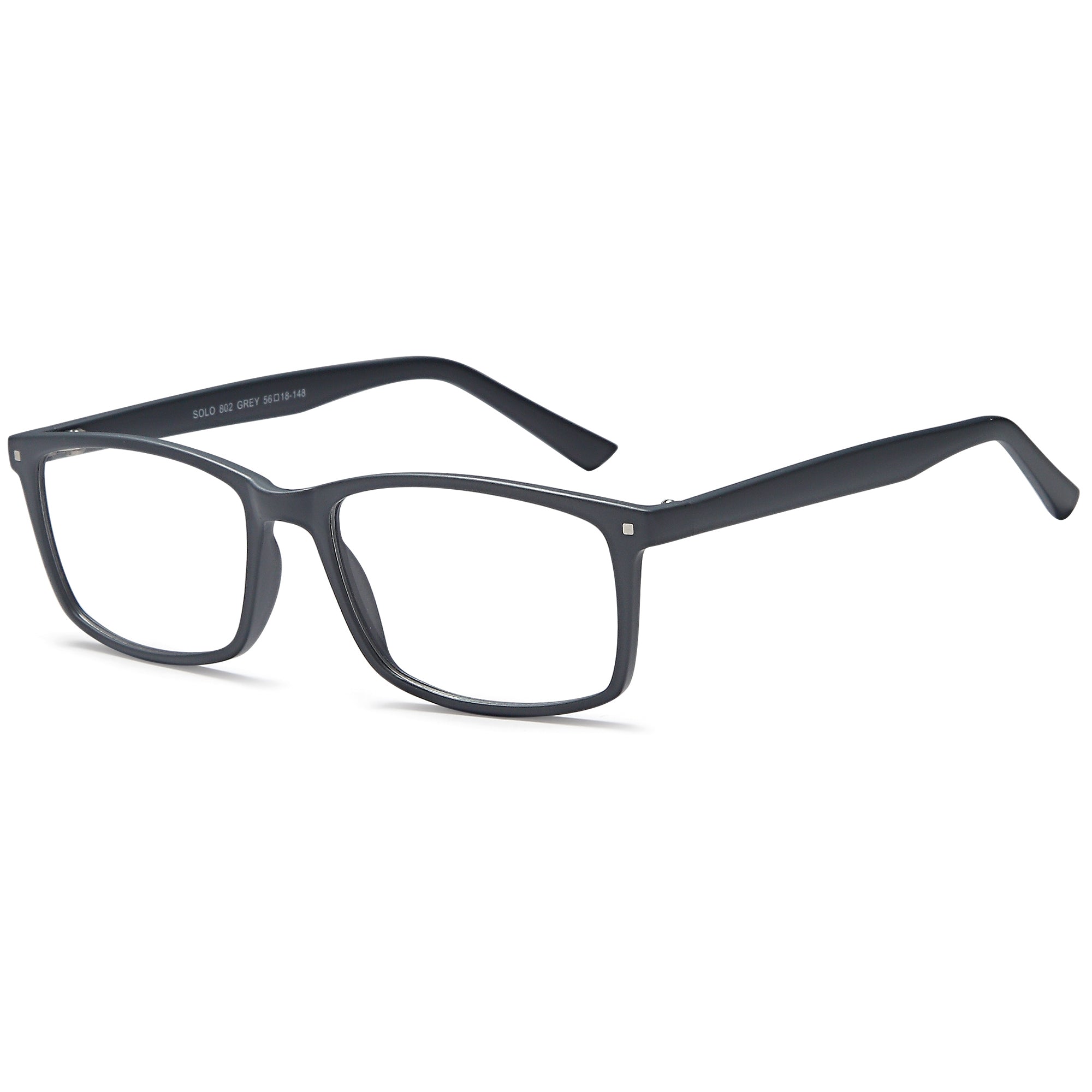 Solo SOLO 802 Grey Plastic Glasses – Men Full Rim Eyewear