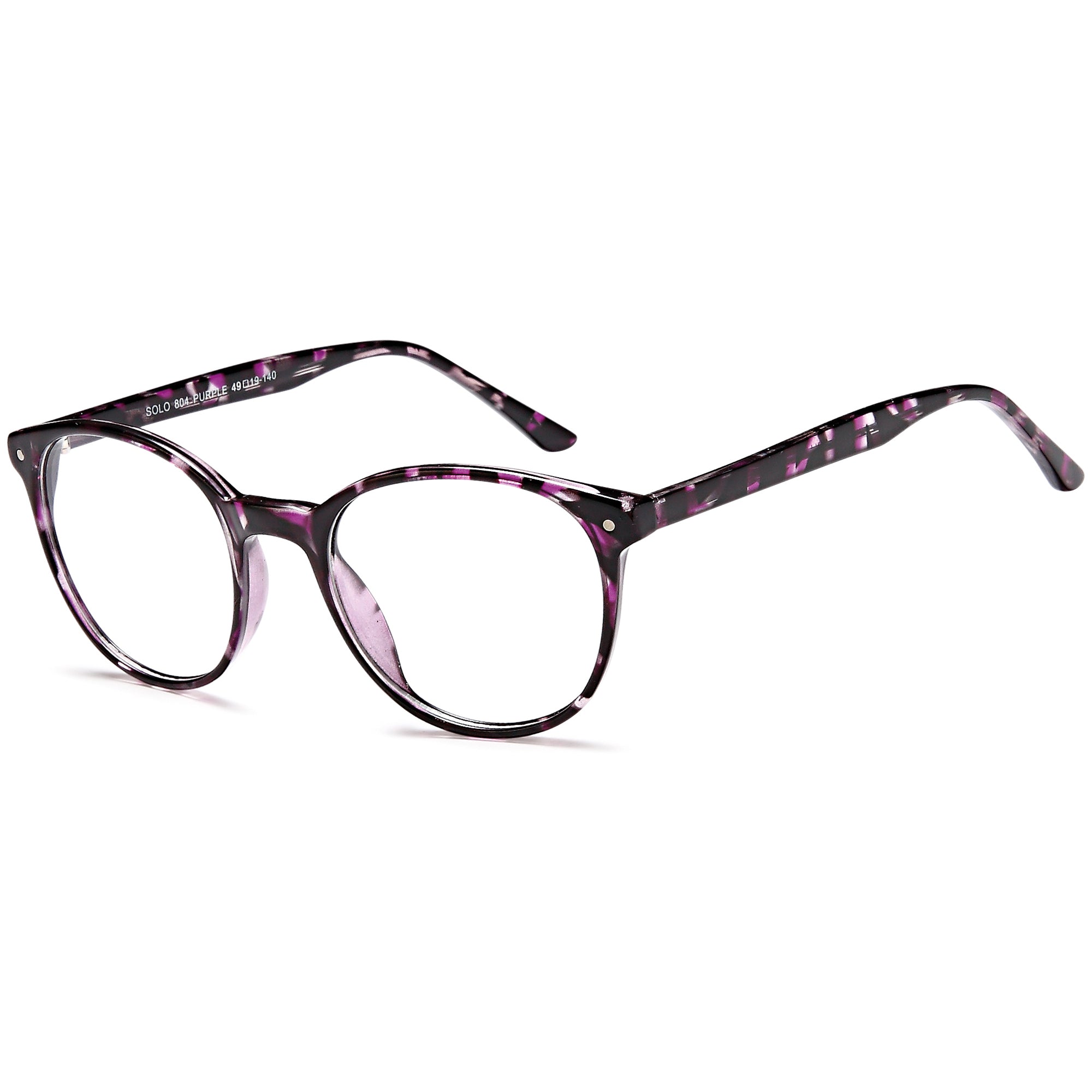 Solo SOLO 804 Purple Plastic Glasses – Unisex Full Rim Eyewear