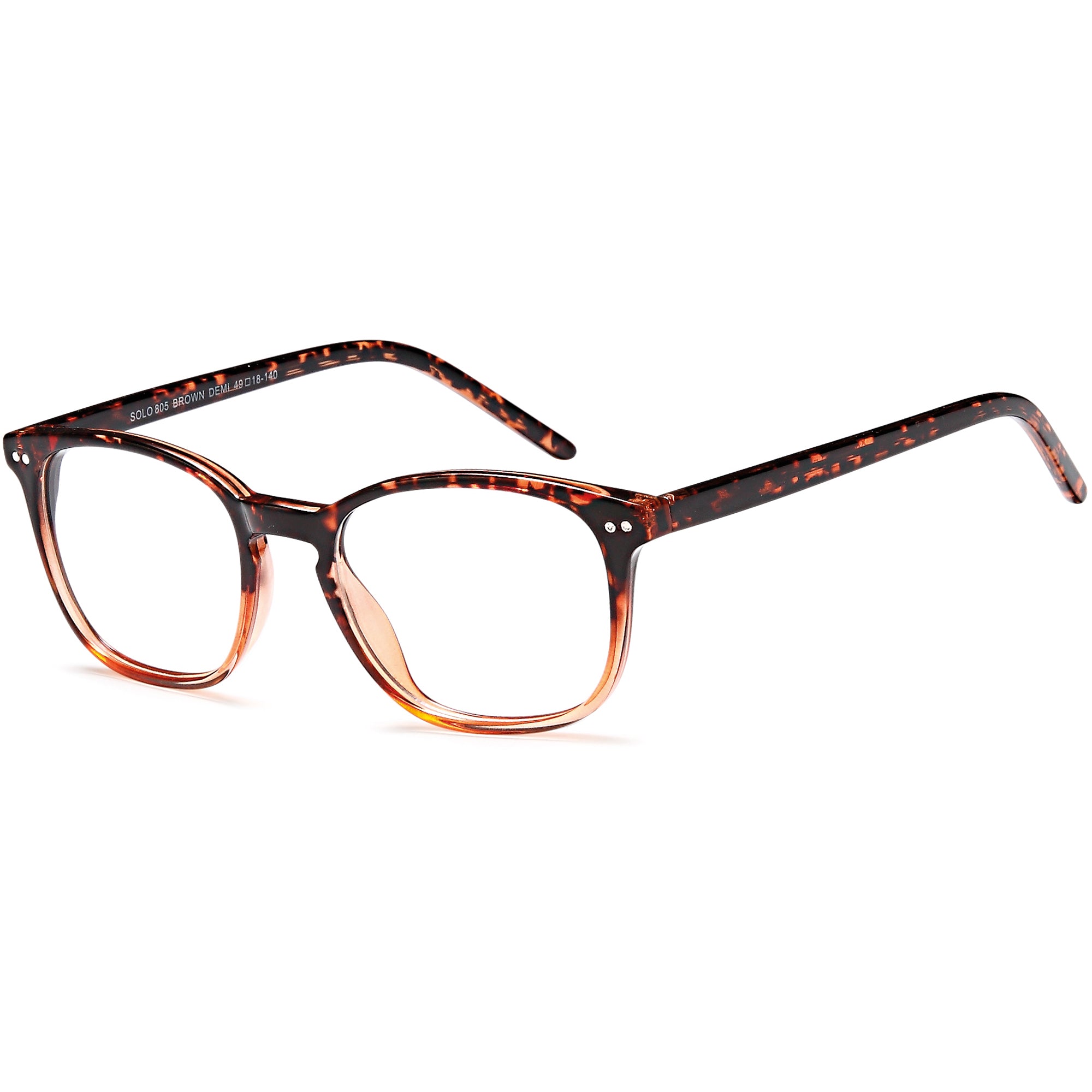 Solo SOLO 805 Brown Plastic Glasses – Unisex Full Rim Eyewear