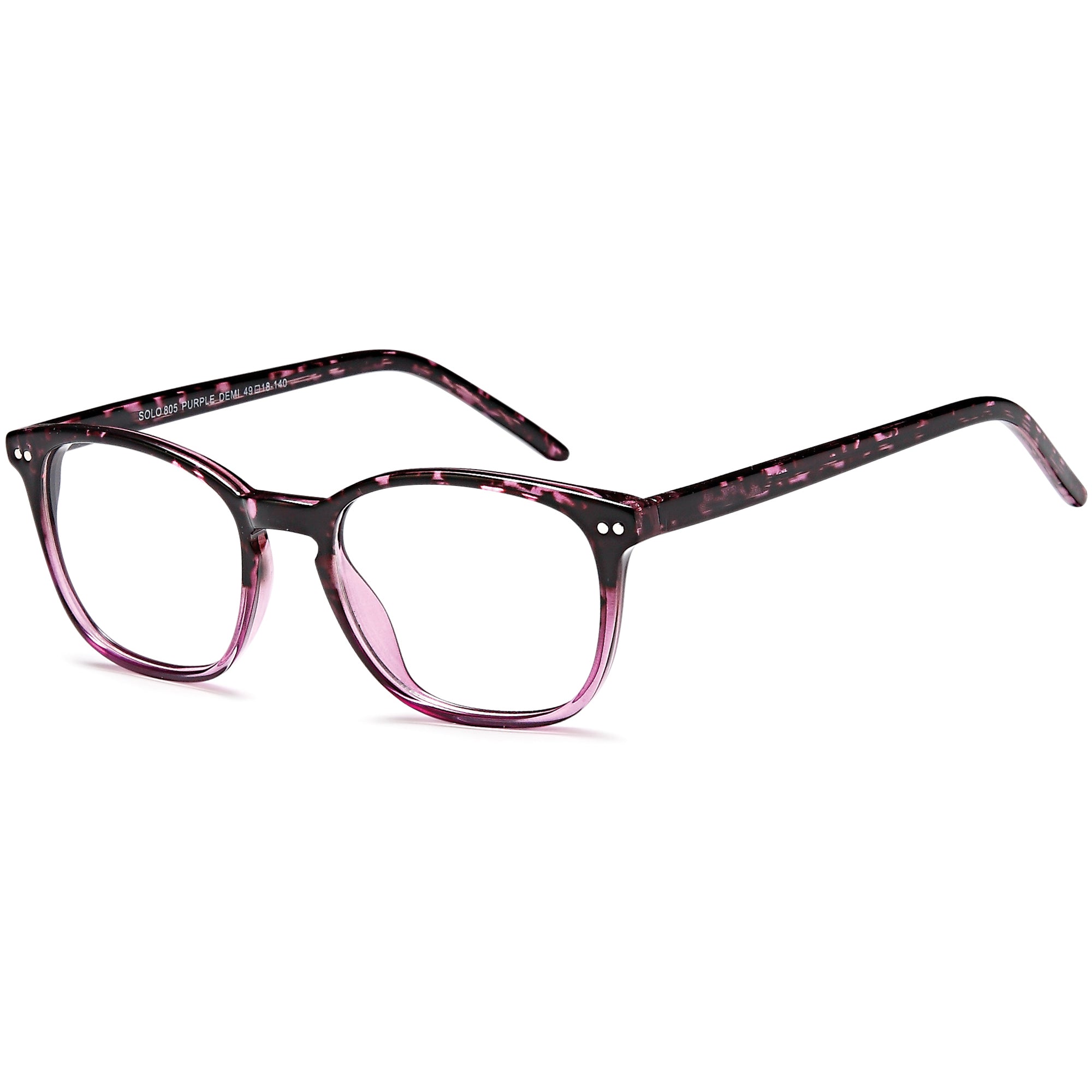 Solo SOLO 805 Purple Plastic Glasses – Unisex Full Rim Eyewear