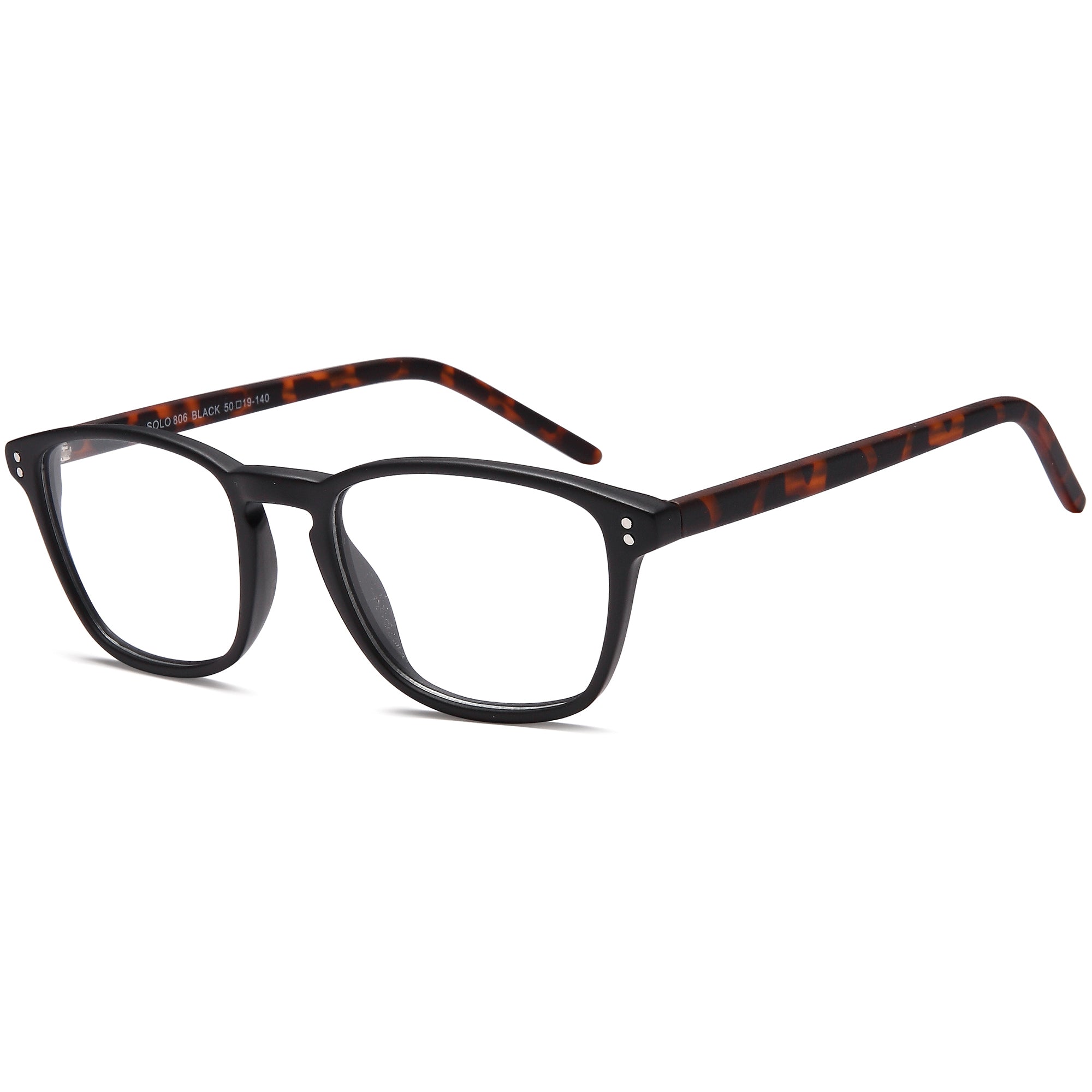 Solo SOLO 806 Black Plastic Glasses – Unisex Full Rim Eyewear