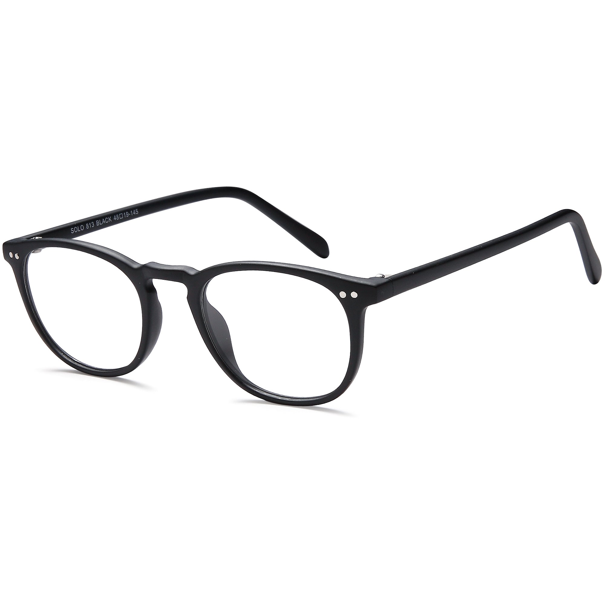 Solo SOLO 813 Black Plastic Glasses – Unisex Full Rim Eyewear