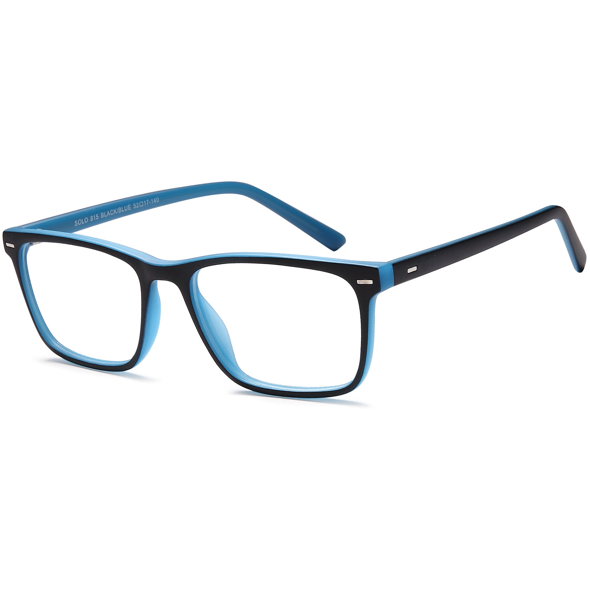 Solo SOLO 815 Black/Blue Plastic Glasses – Men Full Rim Eyewear