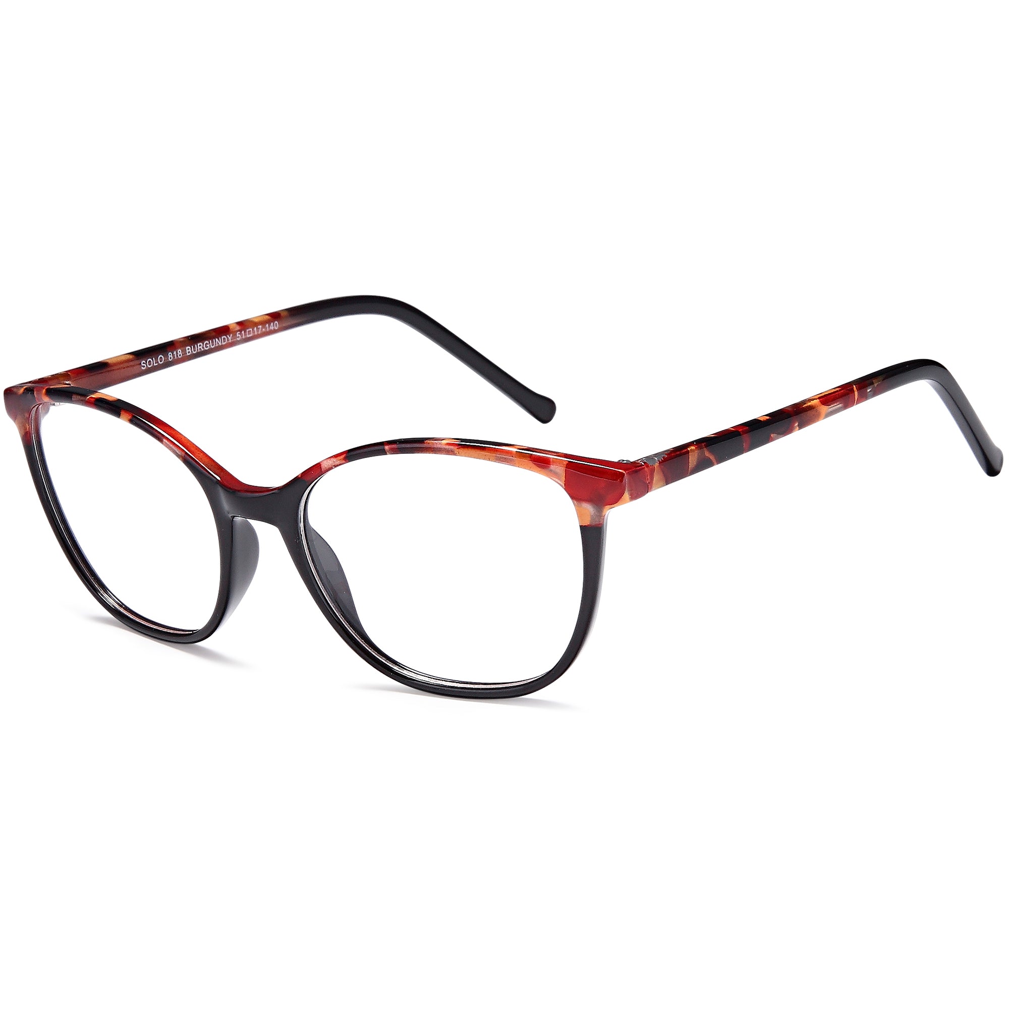 Solo SOLO 818 Burgundy Plastic Glasses – Women Full Rim Eyewear
