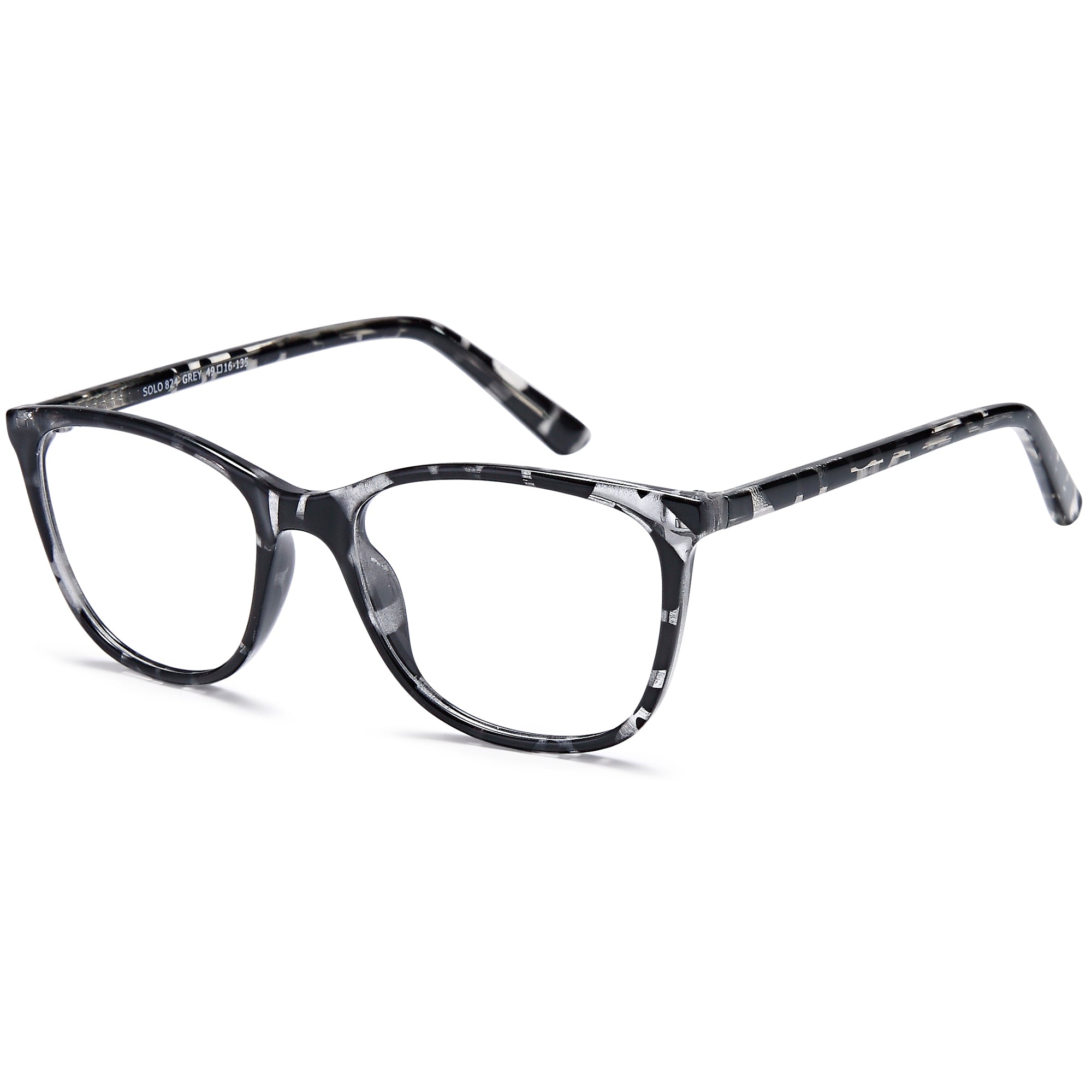 Solo SOLO 824 Grey Plastic Glasses – Unisex Full Rim Eyewear