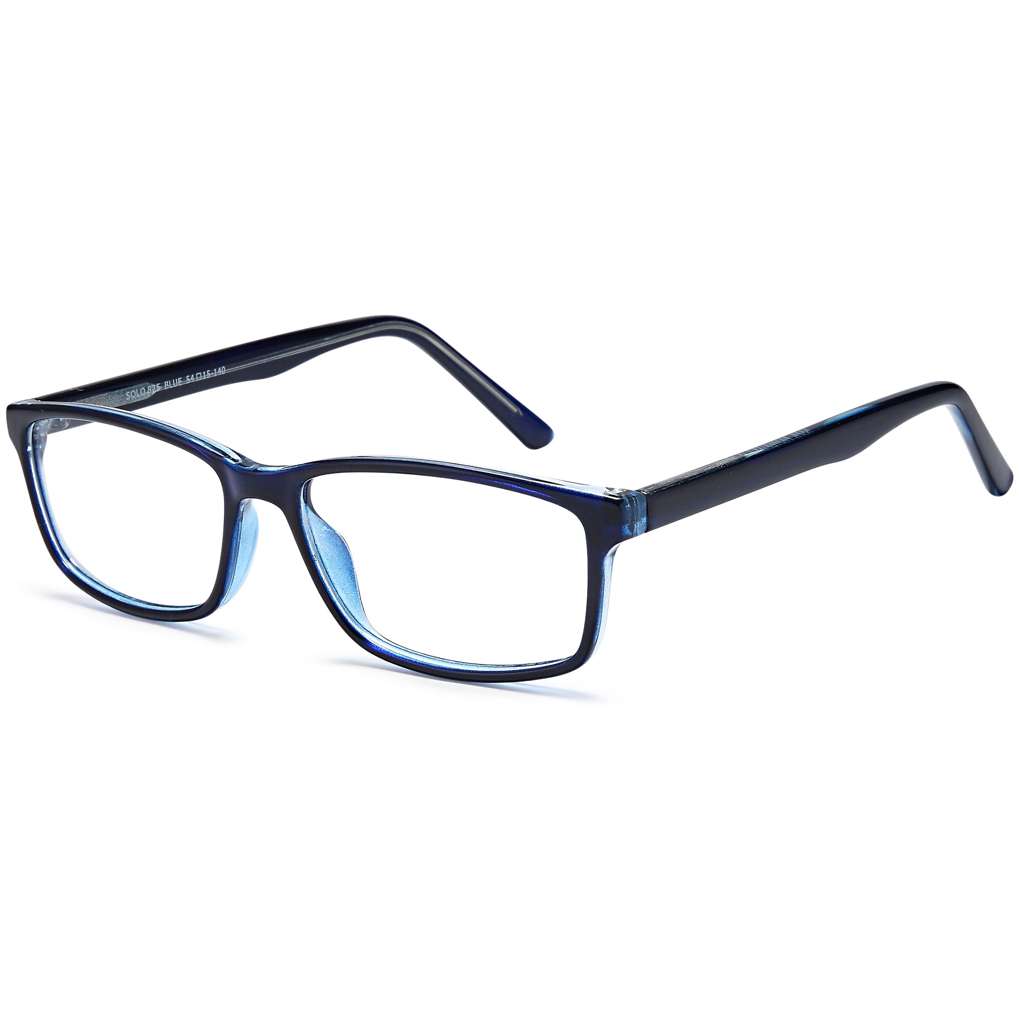 Solo SOLO 825 Blue Plastic Glasses – Unisex Full Rim Eyewear