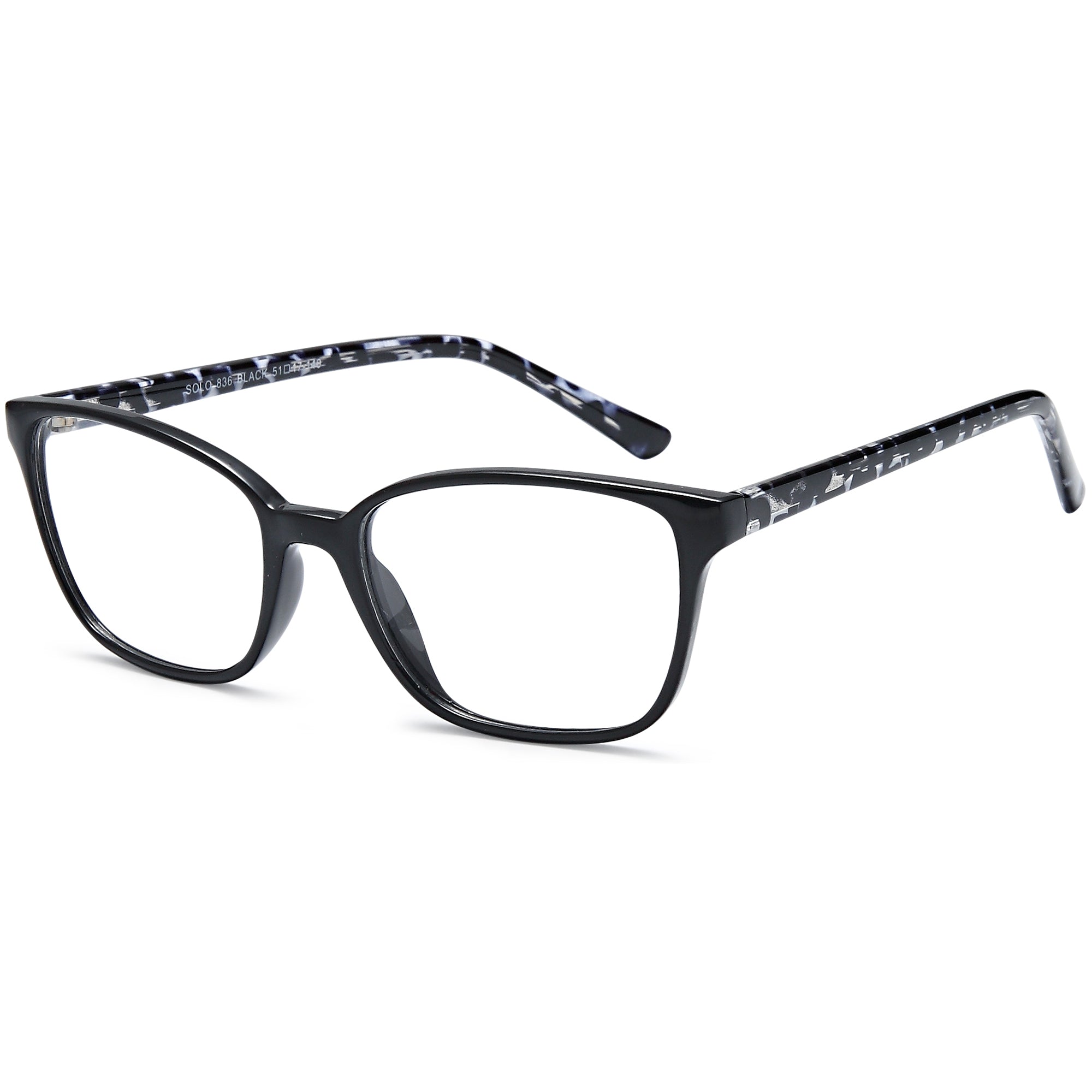 Solo SOLO 836 Black Plastic Glasses – Women Full Rim Eyewear