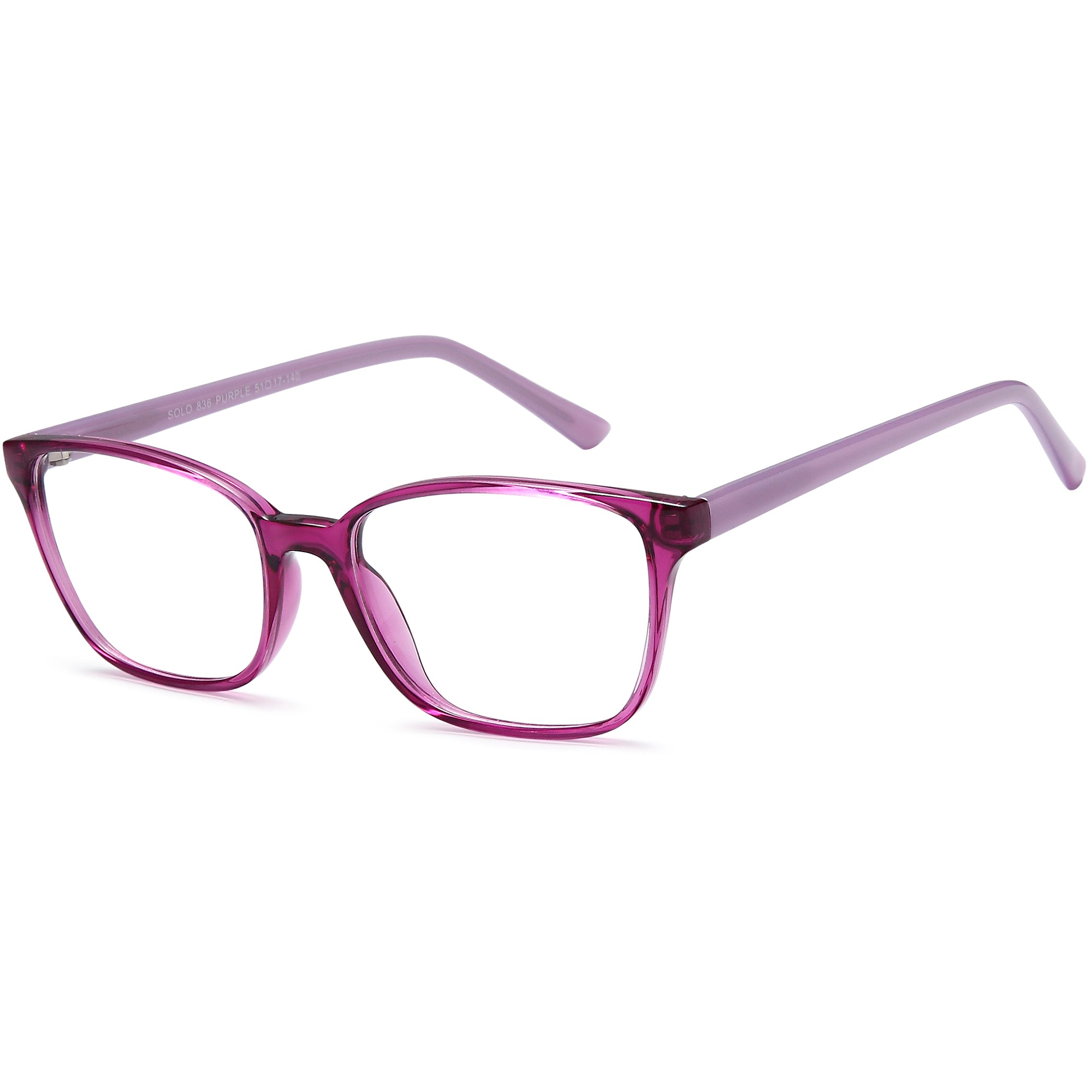 Solo SOLO 836 Purple Plastic Glasses – Women Full Rim Eyewear
