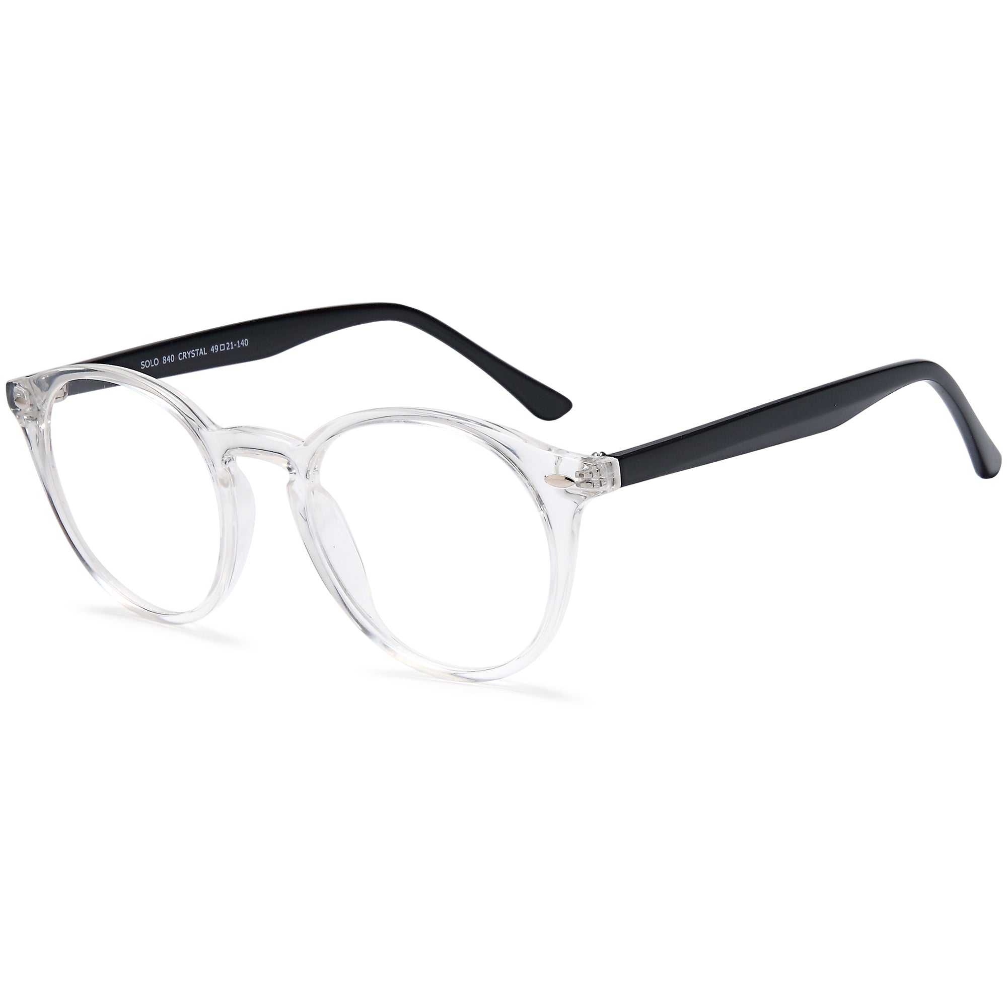 Solo SOLO 840 Crystal Plastic Glasses – Unisex Full Rim Eyewear