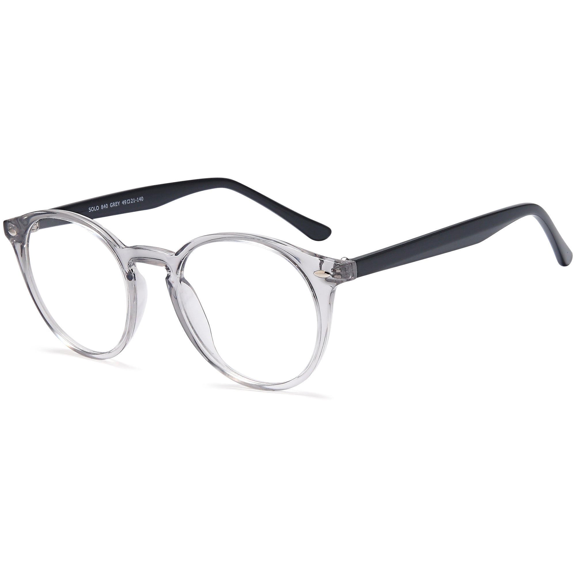 Solo SOLO 840 Grey Plastic Glasses – Unisex Full Rim Eyewear