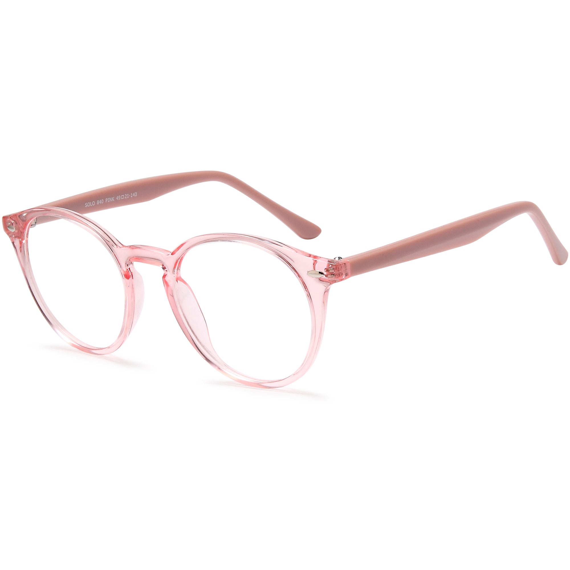 Solo SOLO 840 Pink Plastic Glasses – Unisex Full Rim Eyewear
