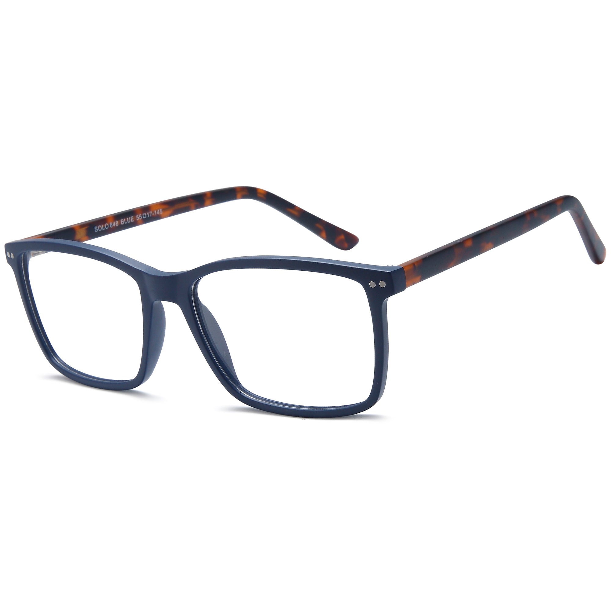 Solo SOLO 848 Blue Plastic Glasses – Men Full Rim Eyewear