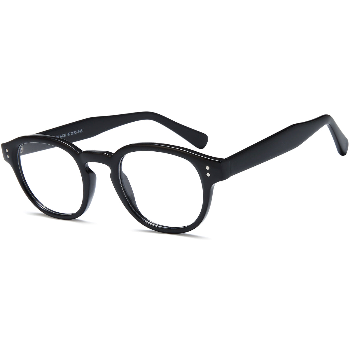 SOLO 854 Black Round Plastic Glasses – Unisex Full Rim Eyewear
