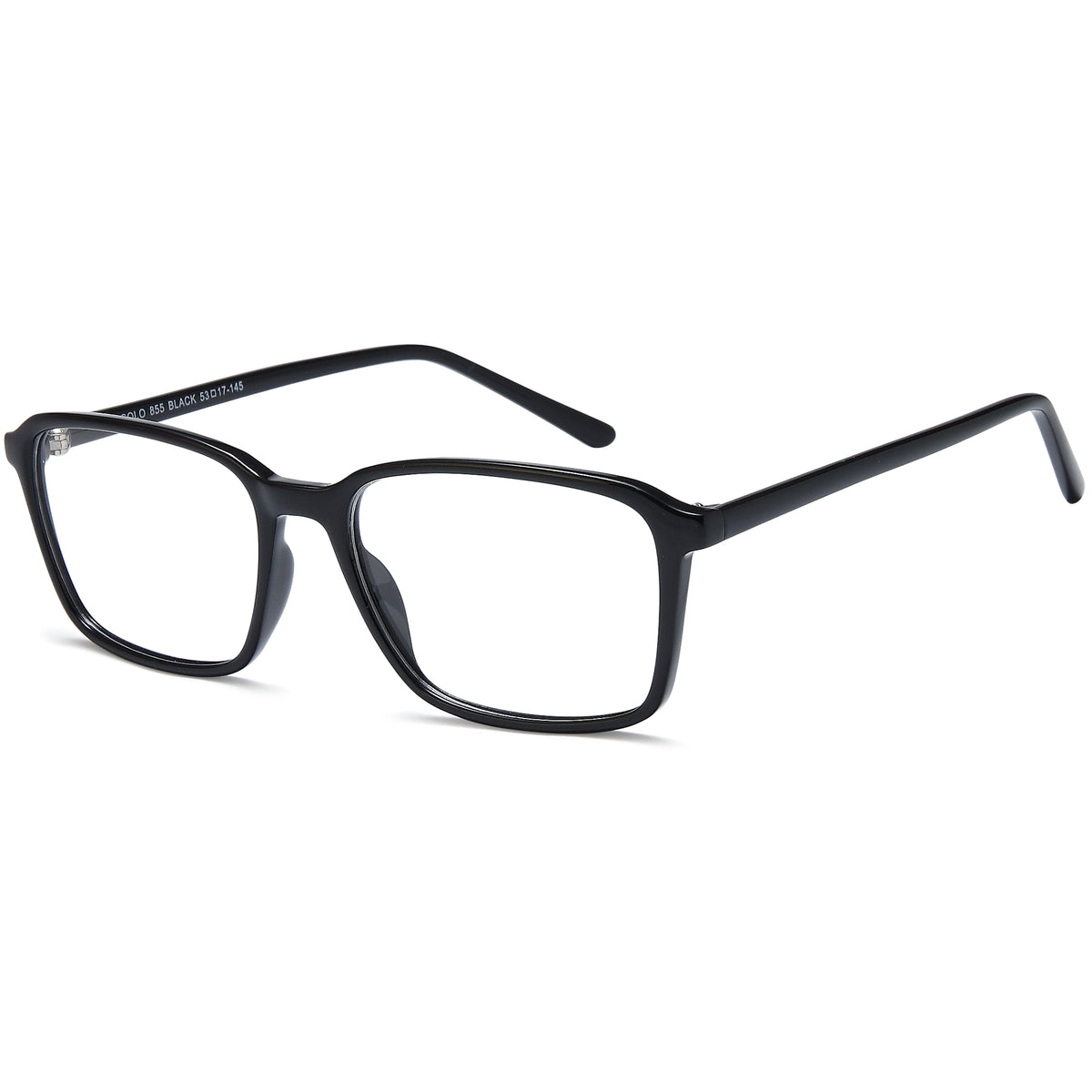 SOLO 855 Black Square Plastic Glasses – Men Full Rim Eyewear
