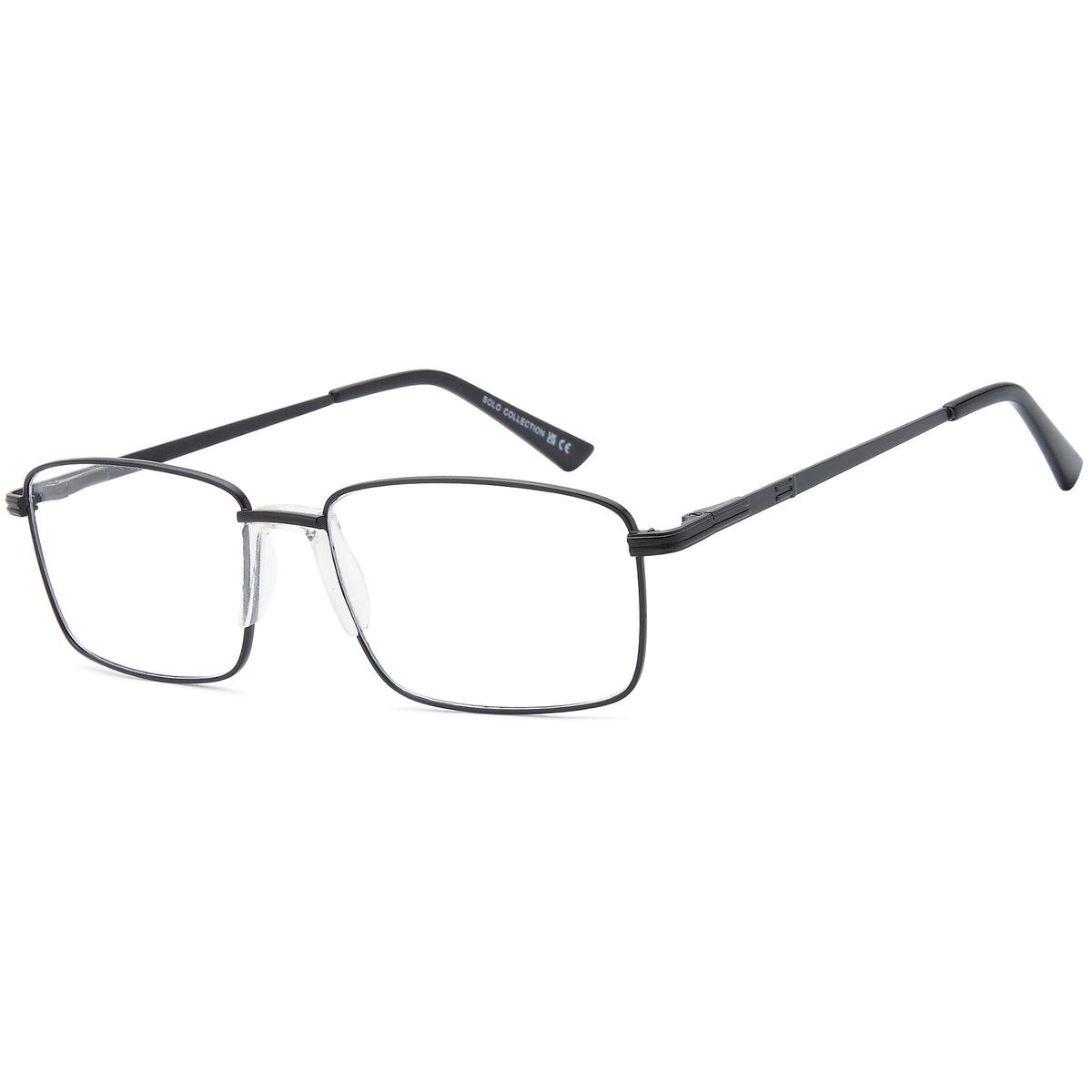 SOLO 077 Black Square Metal Glasses – Men Full Rim Eyewear