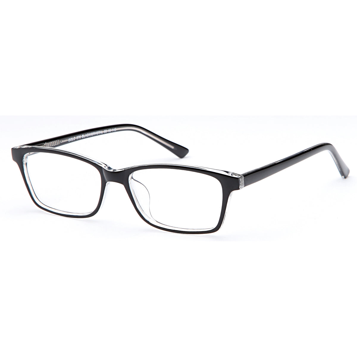 SOLO 576 Black/Crystal Square Plastic Glasses – Unisex Full Rim Eyewear
