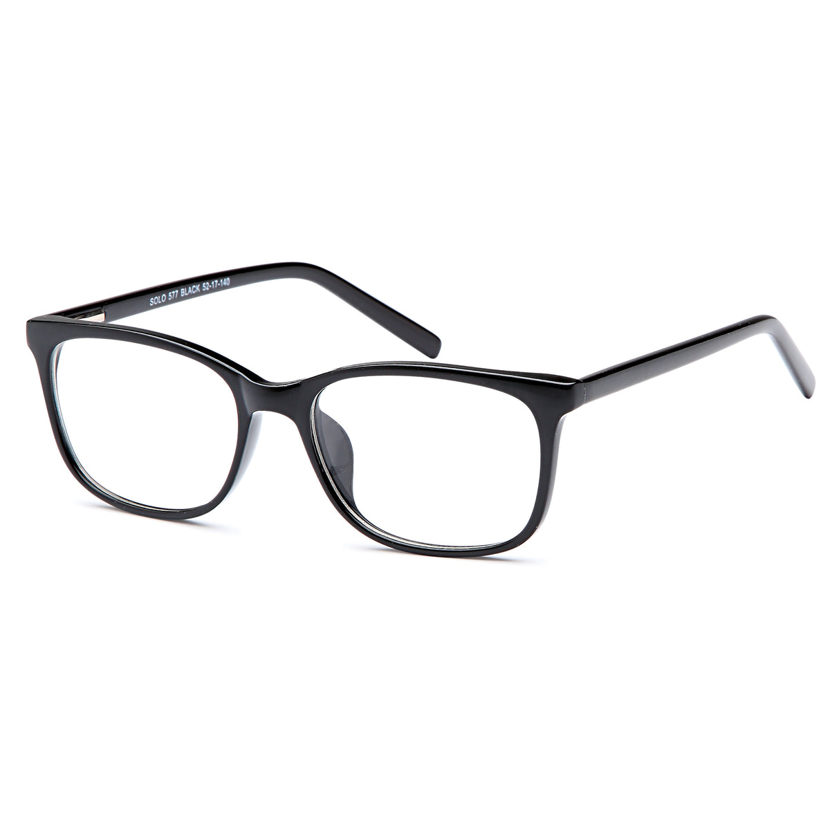 SOLO 577 Black Square Plastic Glasses – Unisex Full Rim Eyewear