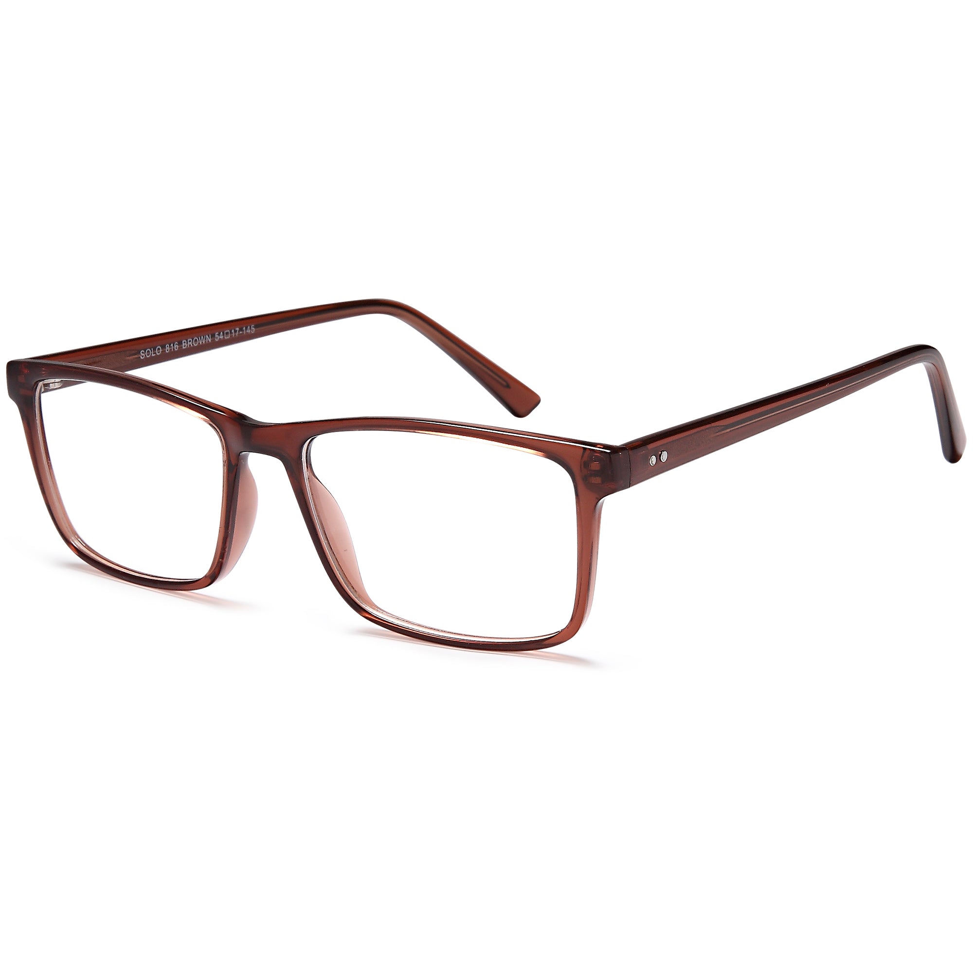 Solo SOLO 816 Brown Plastic Glasses – Men Full Rim Eyewear