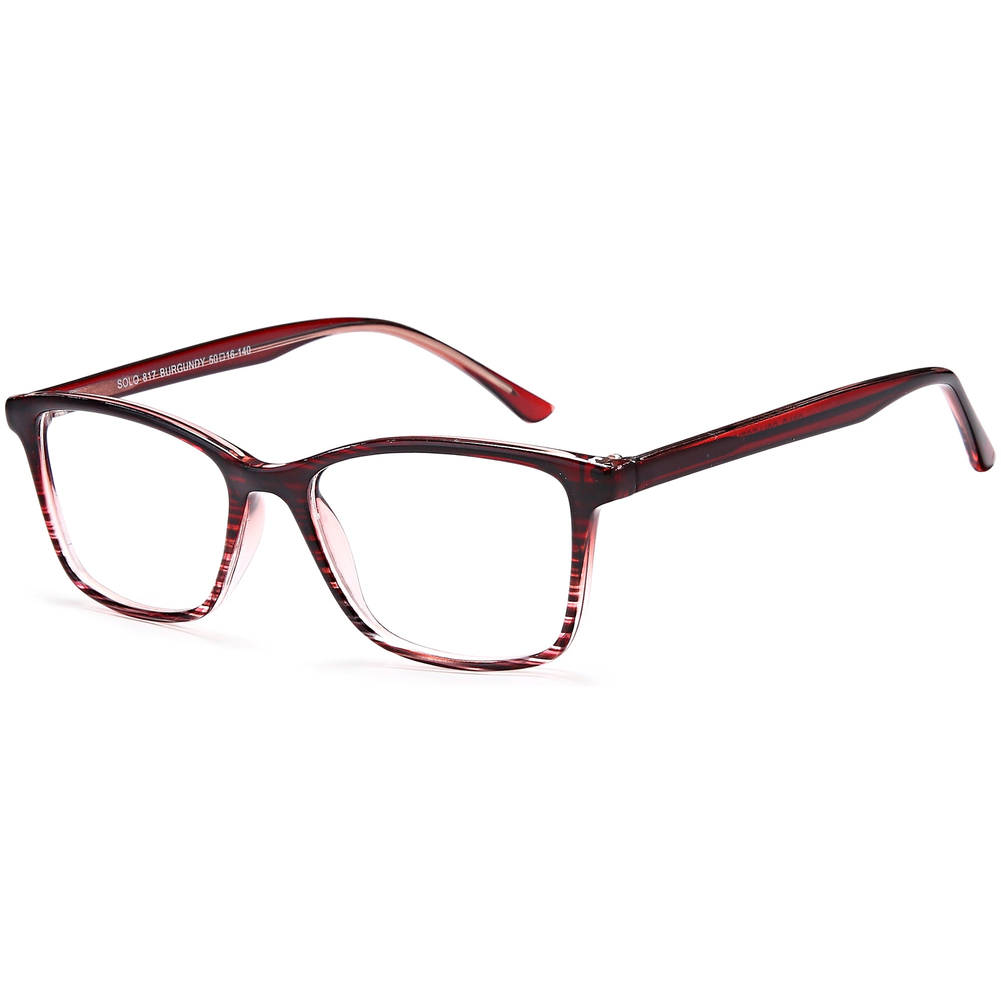 Solo SOLO 817 Burgundy Plastic Glasses – Women Full Rim Eyewear