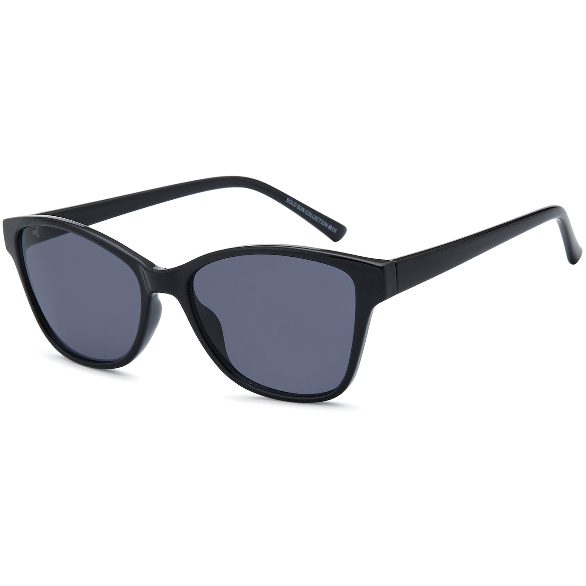 SOLO SUN71 Black Cat-Eye Plastic Glasses – Unisex Full Rim Eyewear