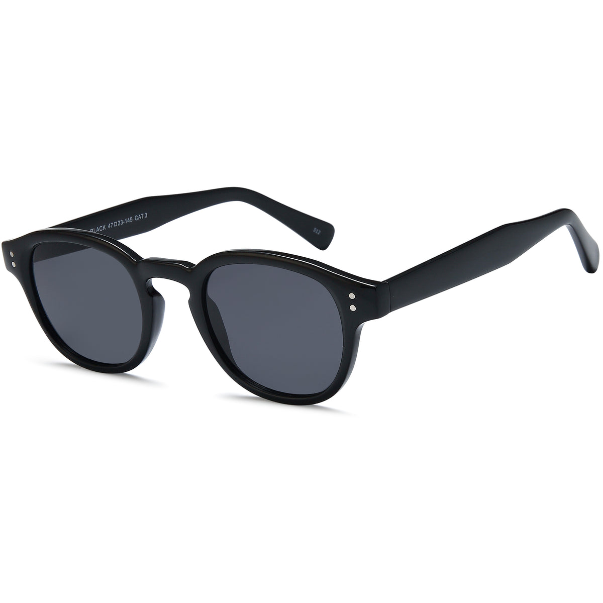 SOLO SUN74 Black Round Plastic Glasses – Unisex Full Rim Eyewear
