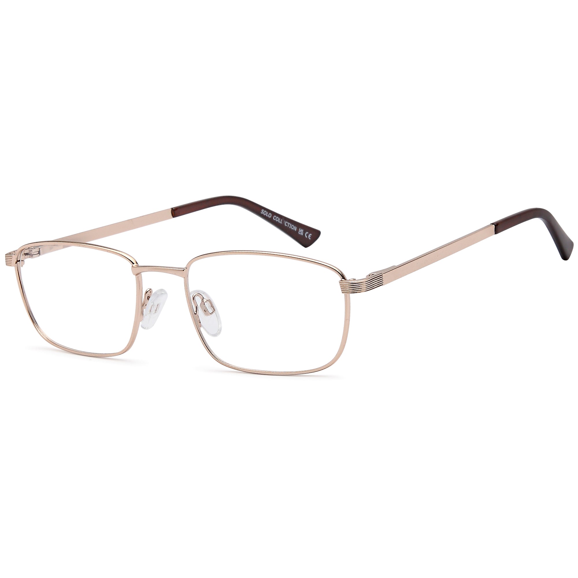 Solo SOLO 072 Gold Metal Glasses – Men Full Rim Eyewear