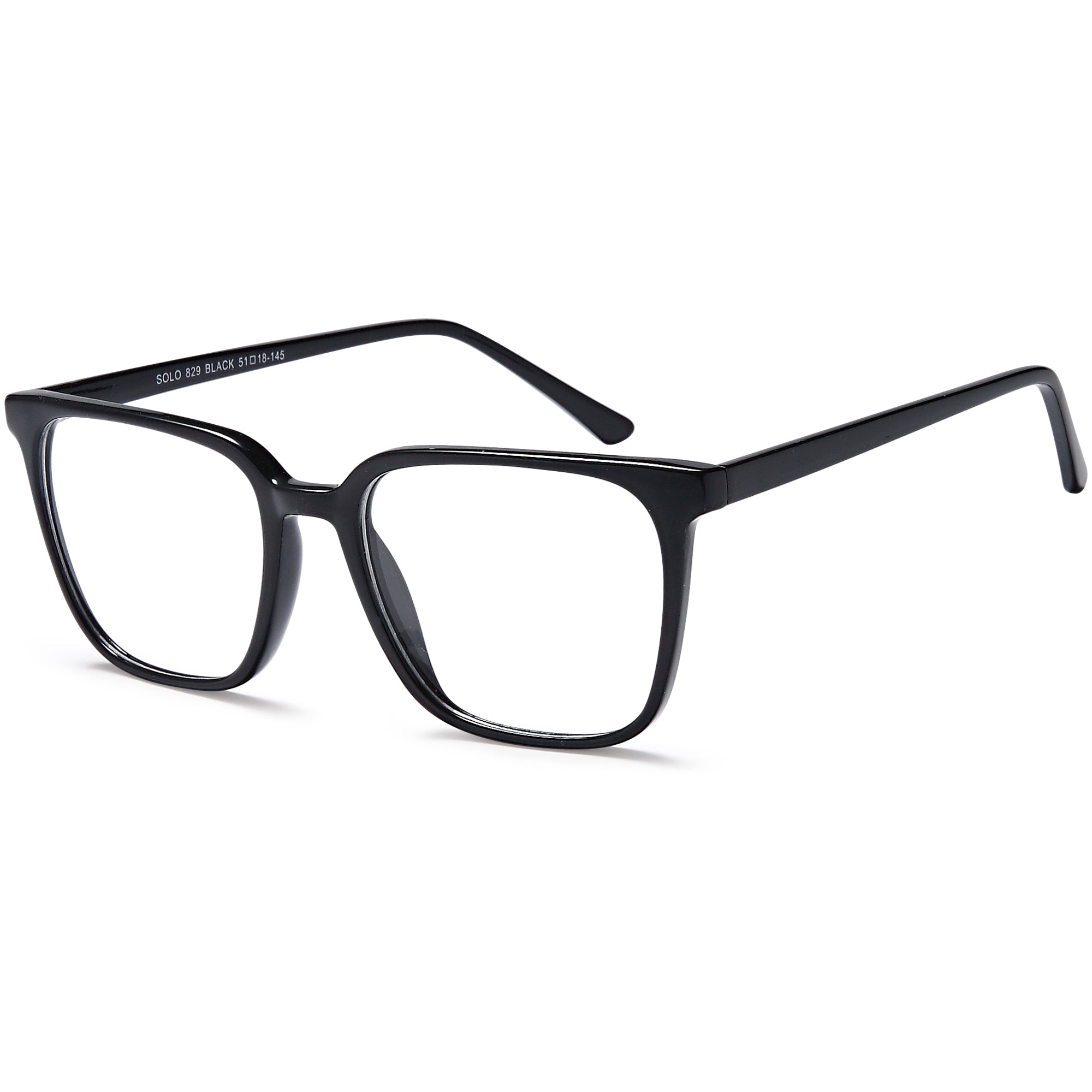 Solo SOLO 829 Black Plastic Glasses – Unisex Full Rim Eyewear