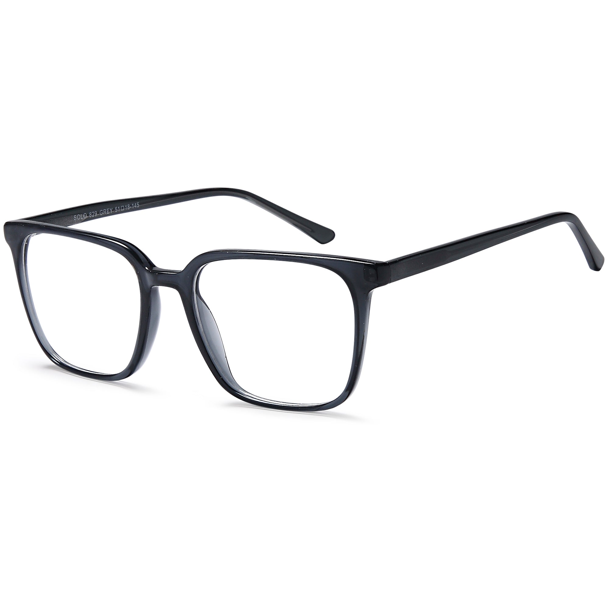 Solo SOLO 829 Grey Plastic Glasses – Unisex Full Rim Eyewear