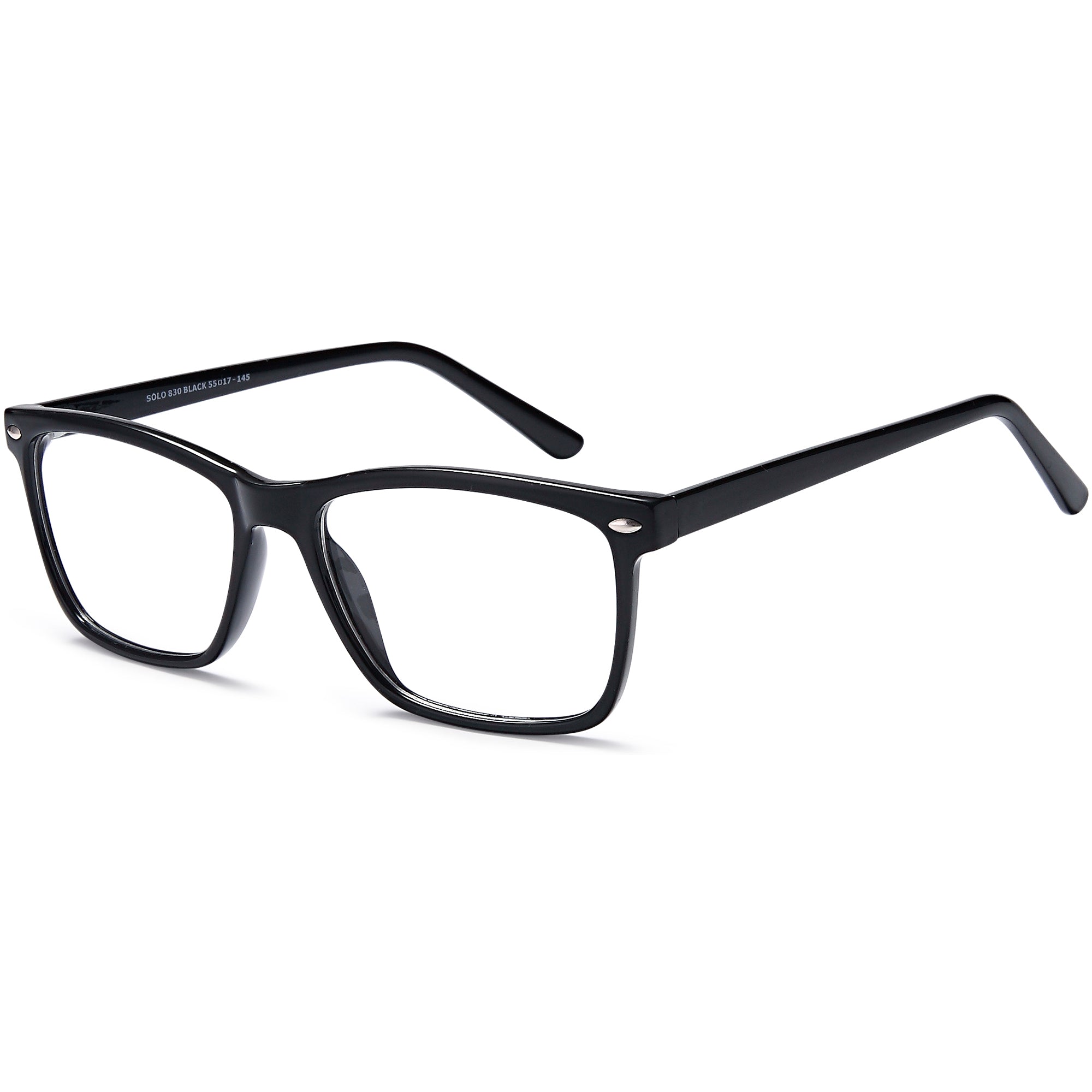 Solo SOLO 830 Black Plastic Glasses – Unisex Full Rim Eyewear