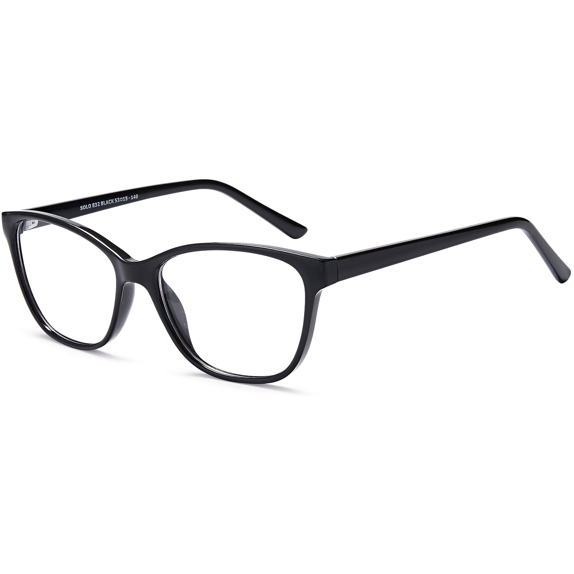 Solo SOLO 832 Black Plastic Glasses – Unisex Full Rim Eyewear