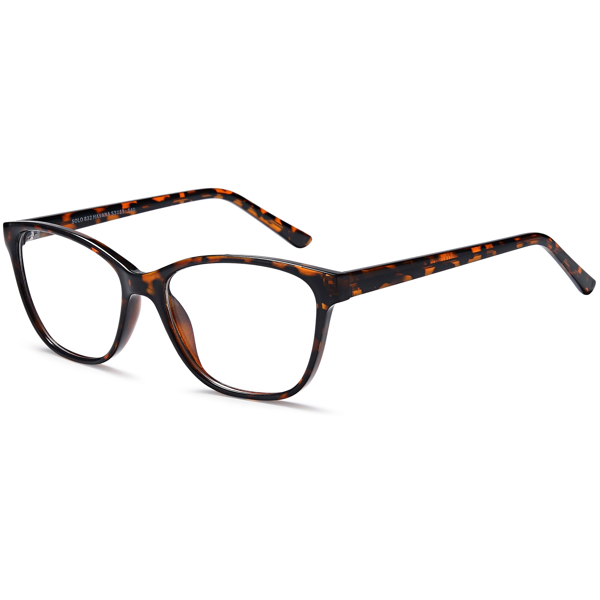 Solo SOLO 832 Havana Plastic Glasses – Unisex Full Rim Eyewear